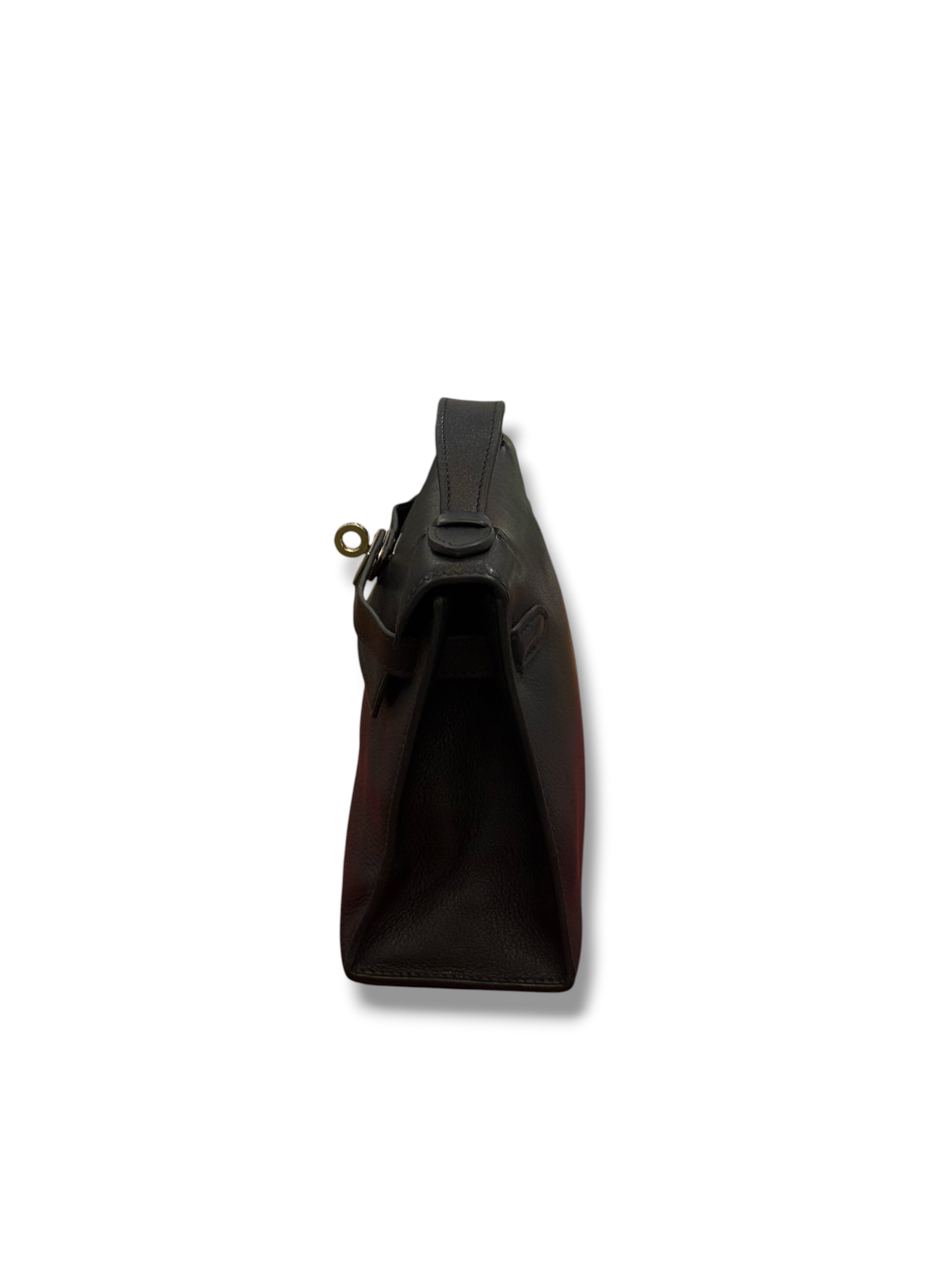 Hermès - Pochette Kelly Clutch Noir PHW