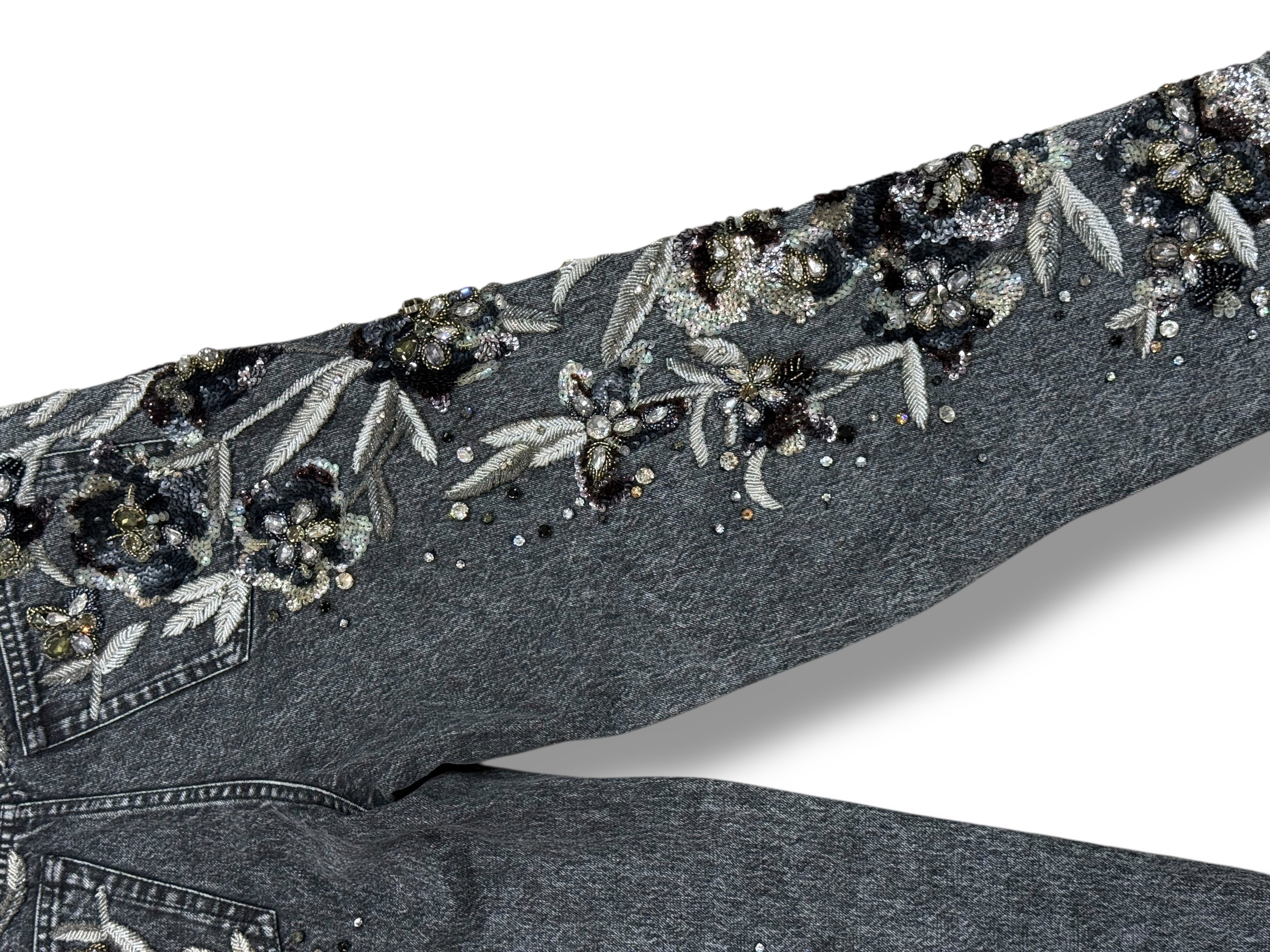 Gucci - Pantalon en denim orné de bijoux GUCCI