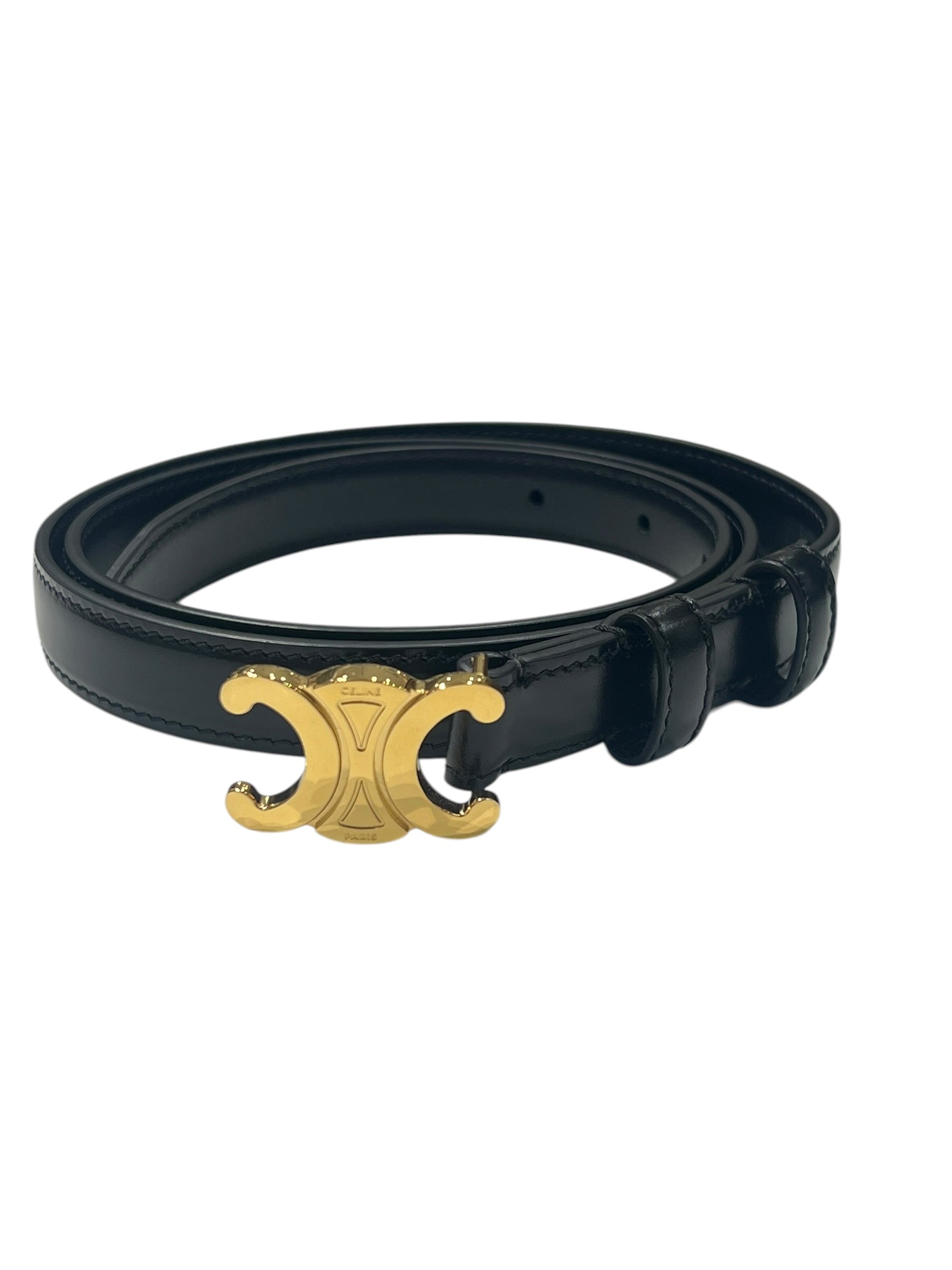 Céline - ceinture triomphe pm cuir noir t80