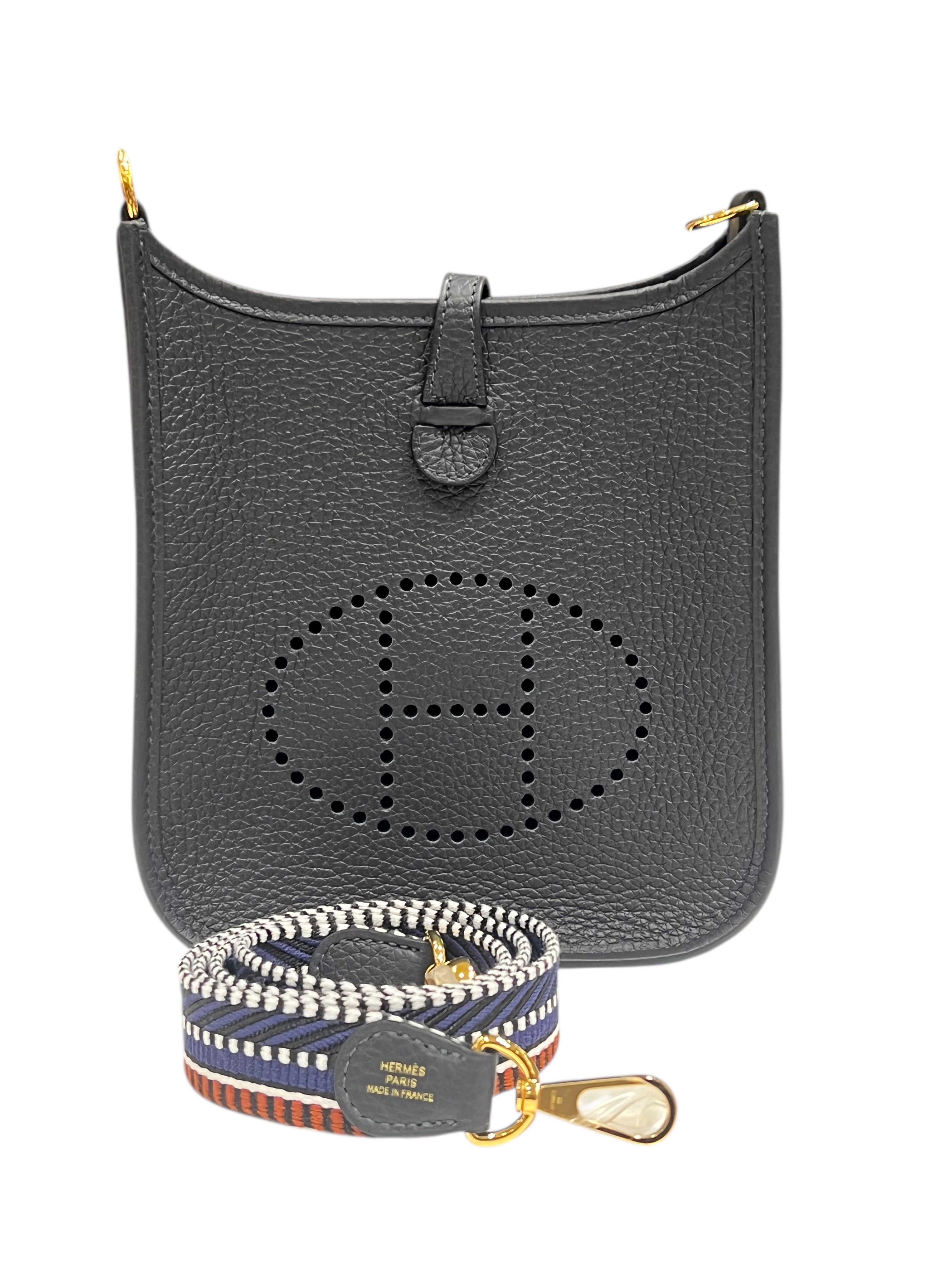 Hermès - sac Evelyne 16 clemence bleu encre