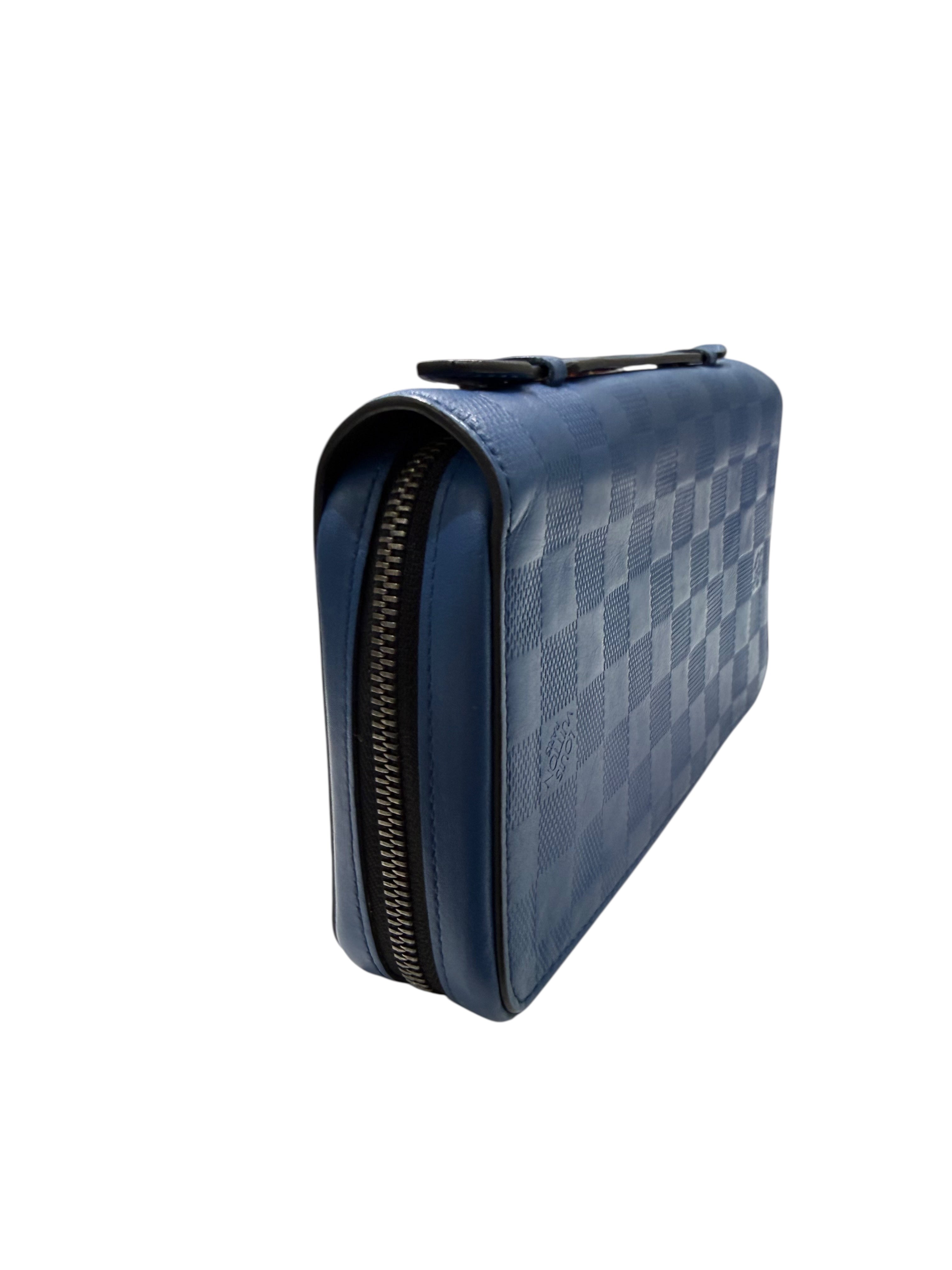 Louis Vuitton - Portefeuille Zippy XL en cuir damier bleu