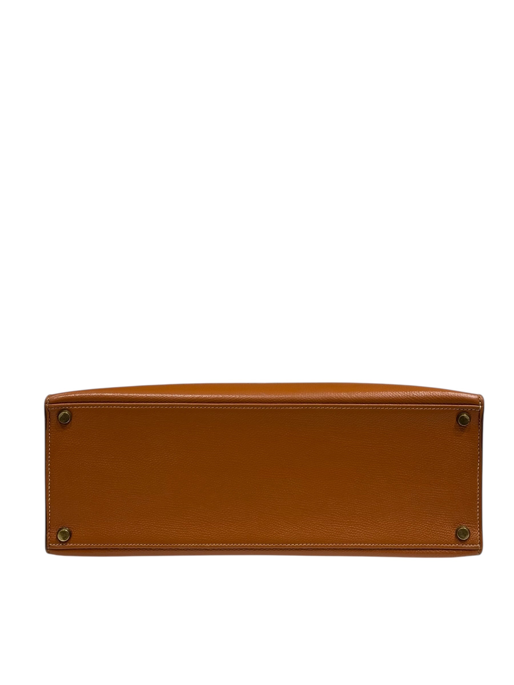 Hermès - Sac Kelly 32 Sellier Courchevel Gold vintage GHW
