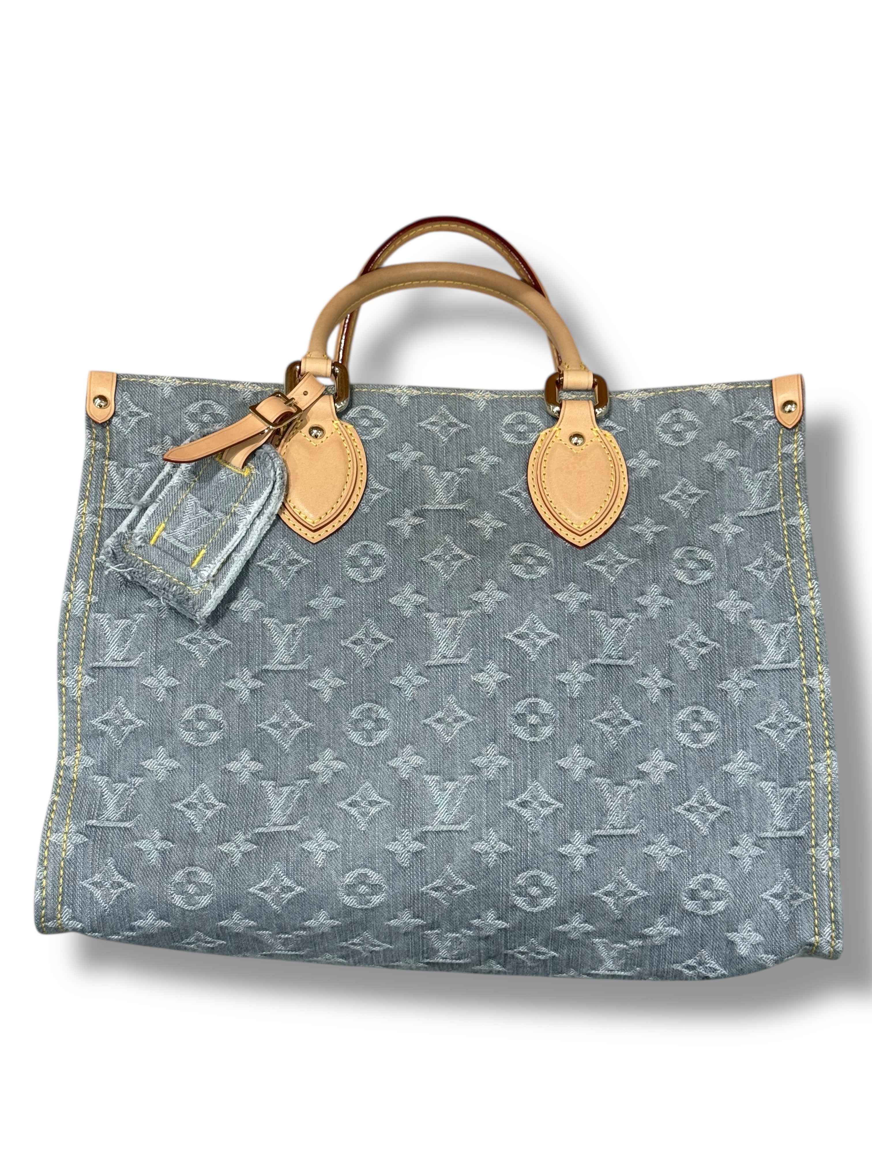 Louis Vuitton - Sac on-the-go denim gris