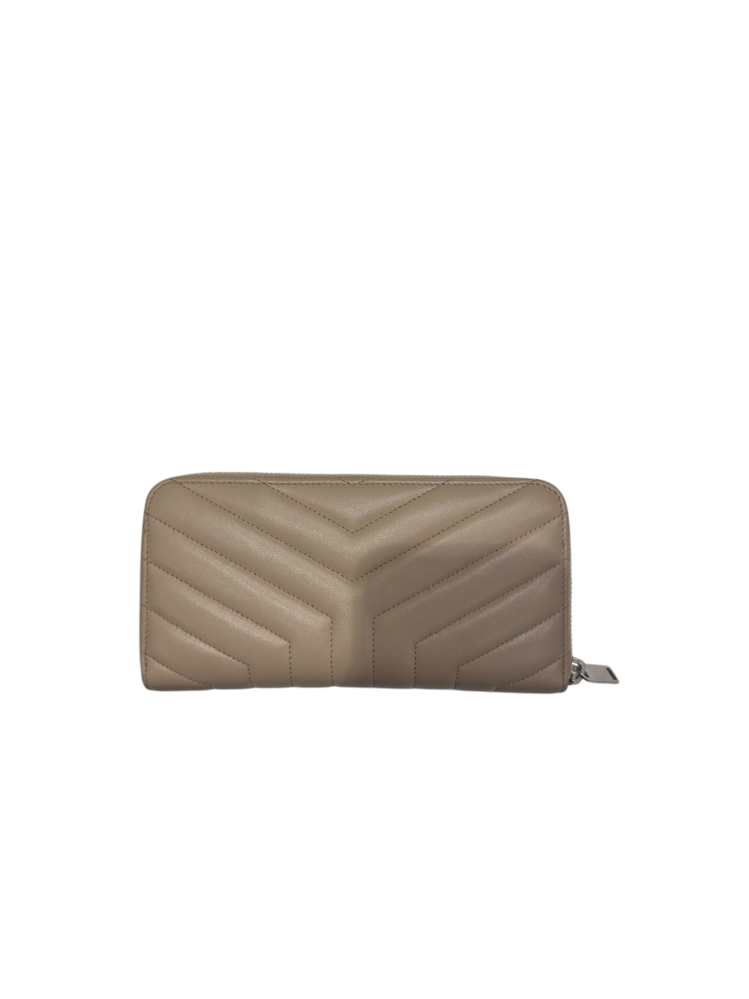 Saint Laurent - Portefeuille Cassandre en cuir lisse beige