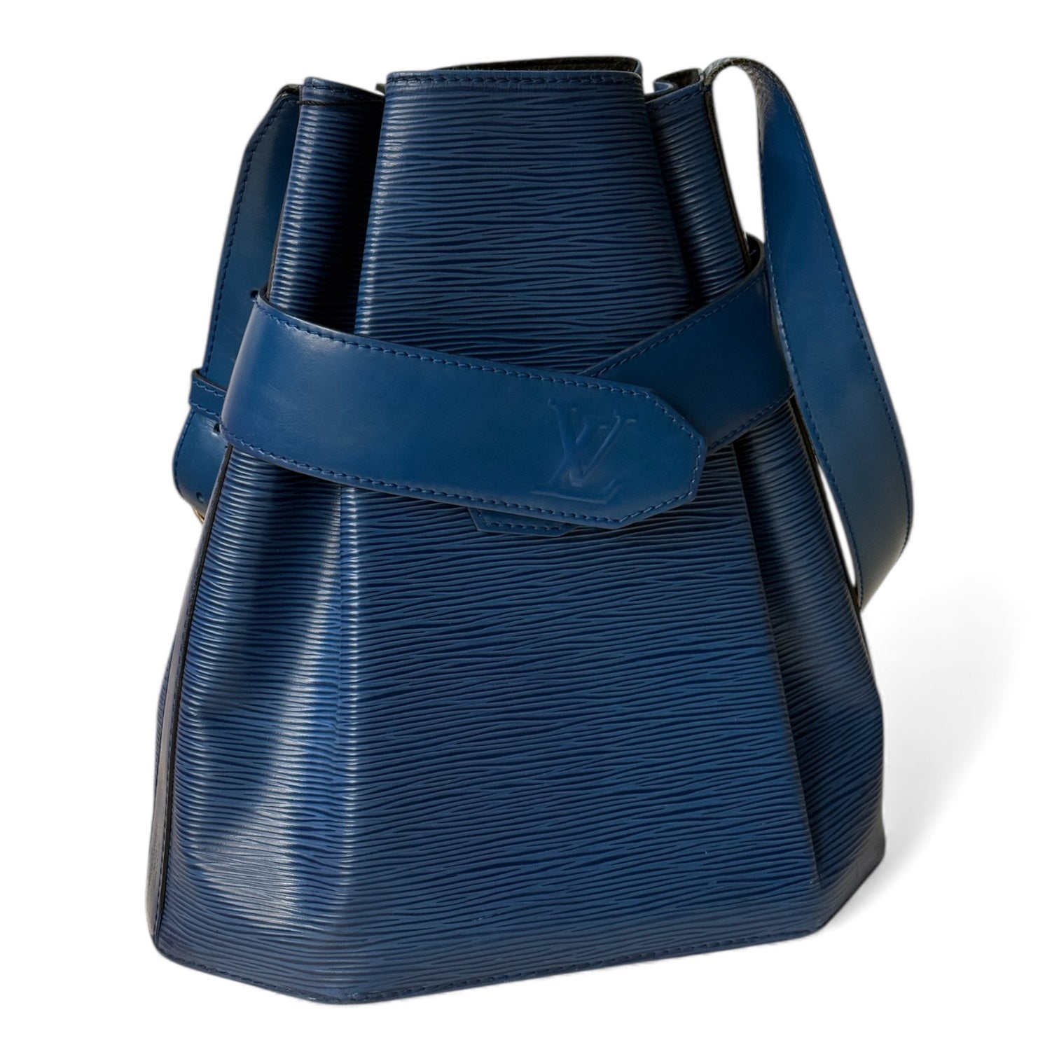 Louis Vuitton - Sac d’épaule en cuir épi bleu