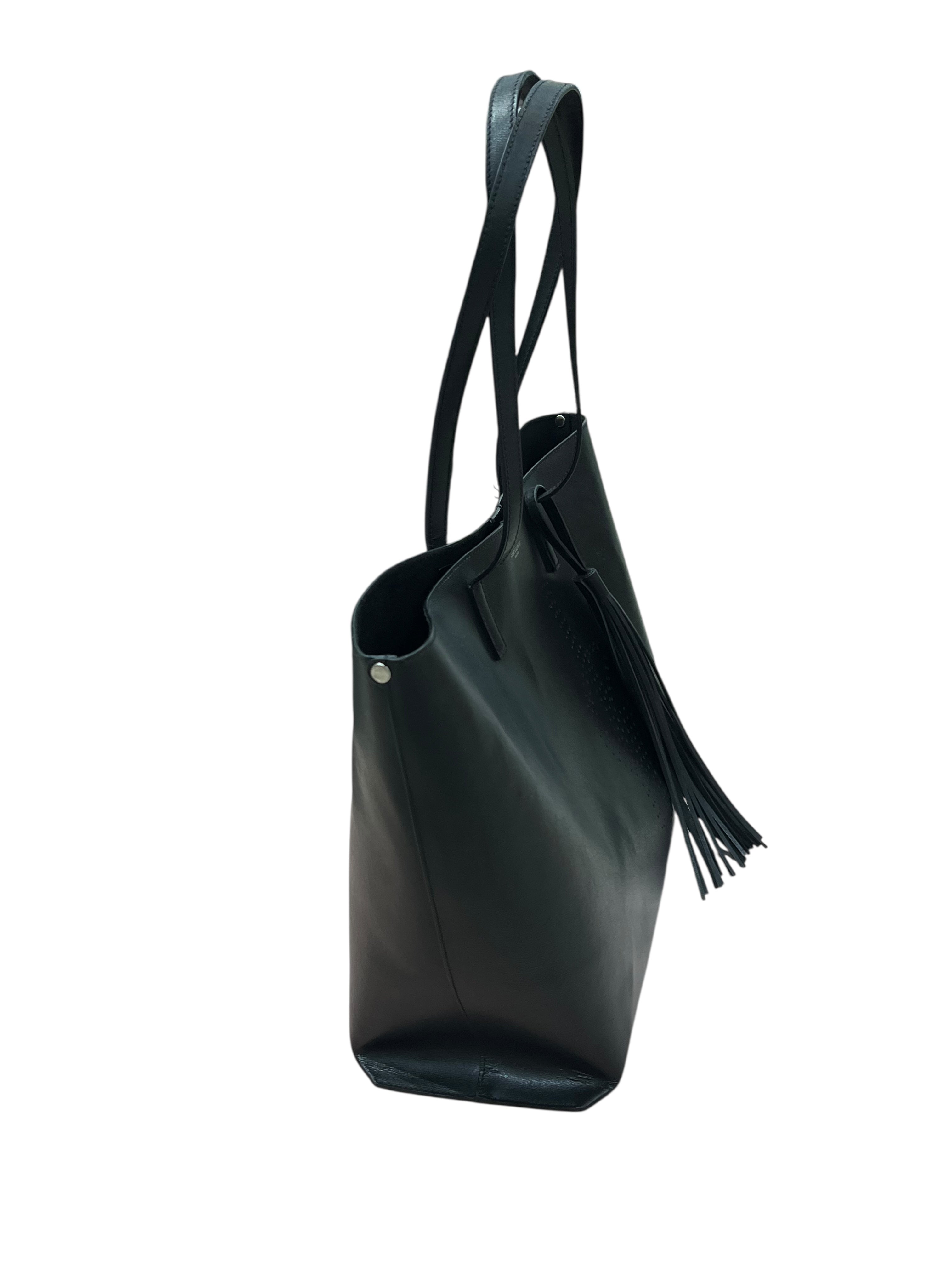 Saint Laurent - sac cabas cuir noir Y