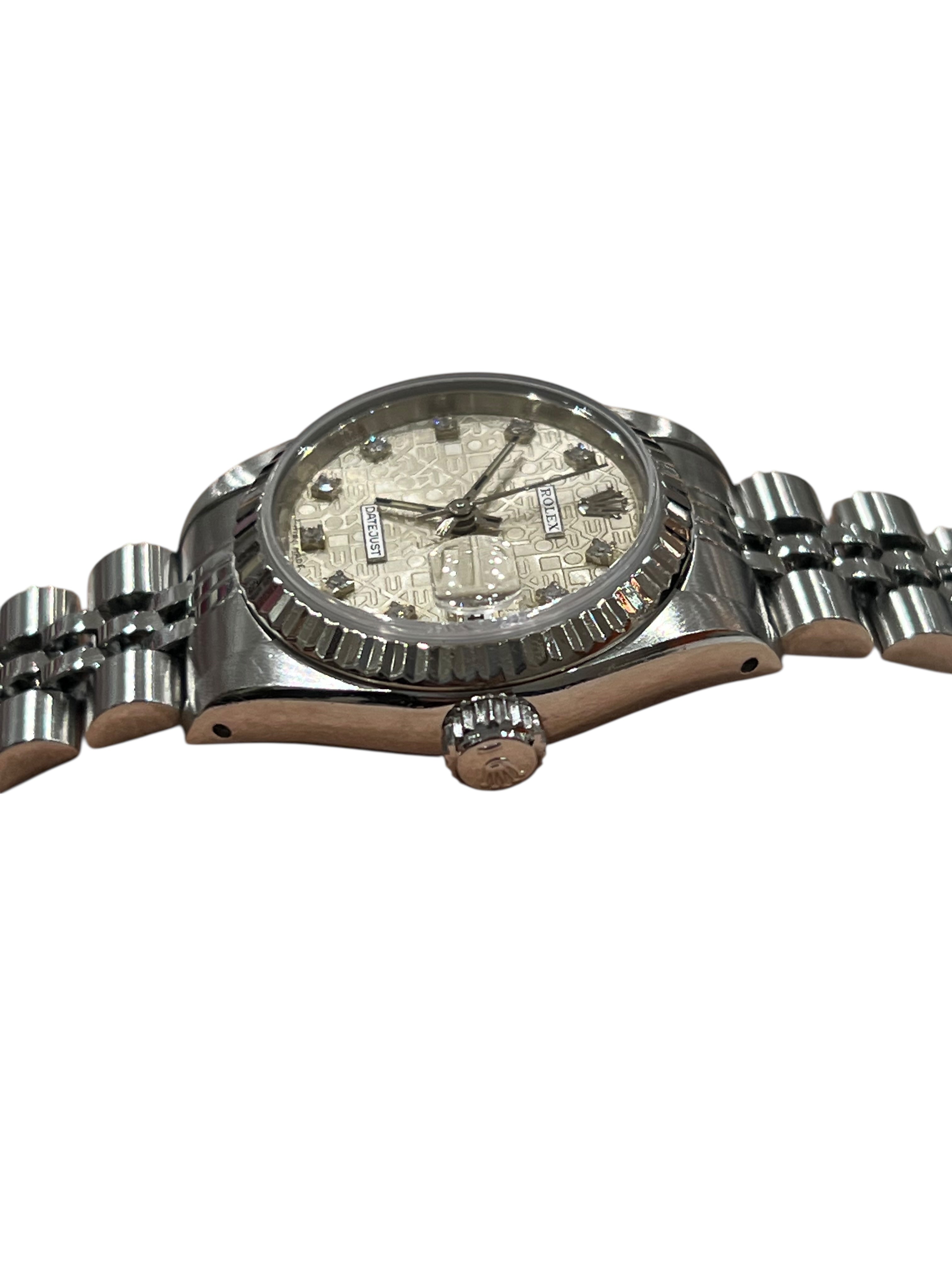 Rolex - montre lady datejust 26mm or gris et acier année 1991