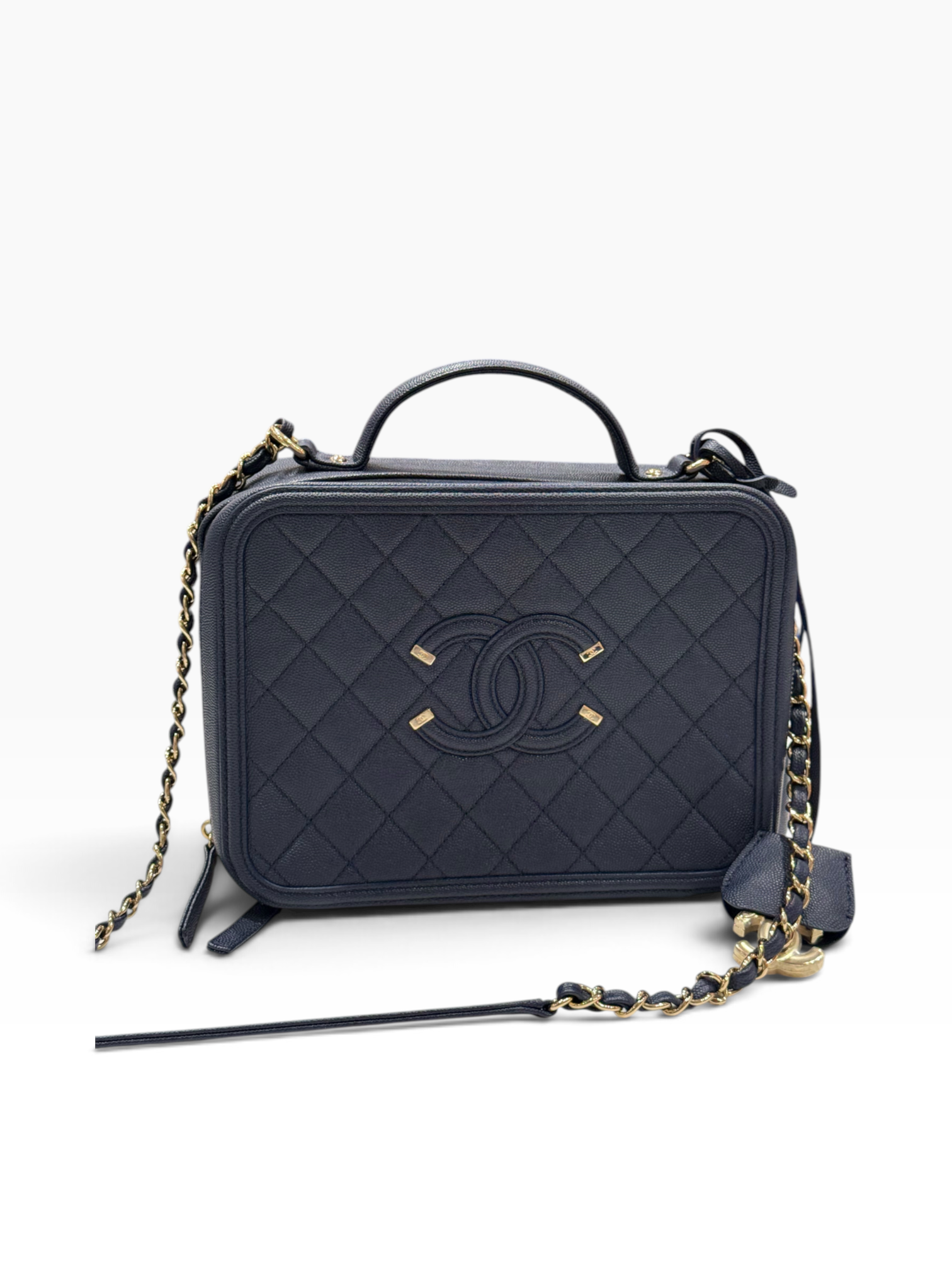 Chanel - Sac camera vanity bleu navy