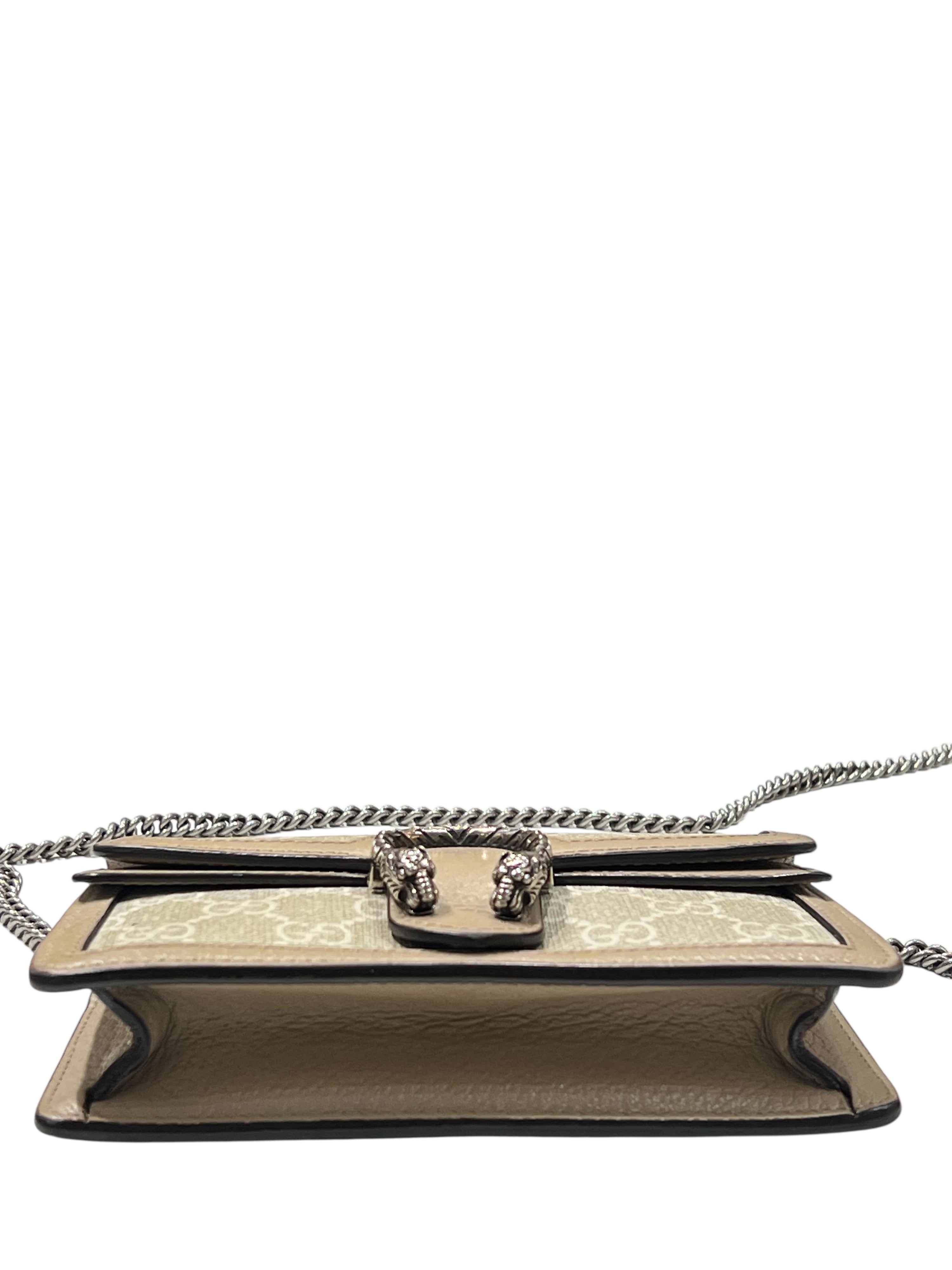Gucci - Mini Dionysus bag in beige GG leather and canvas