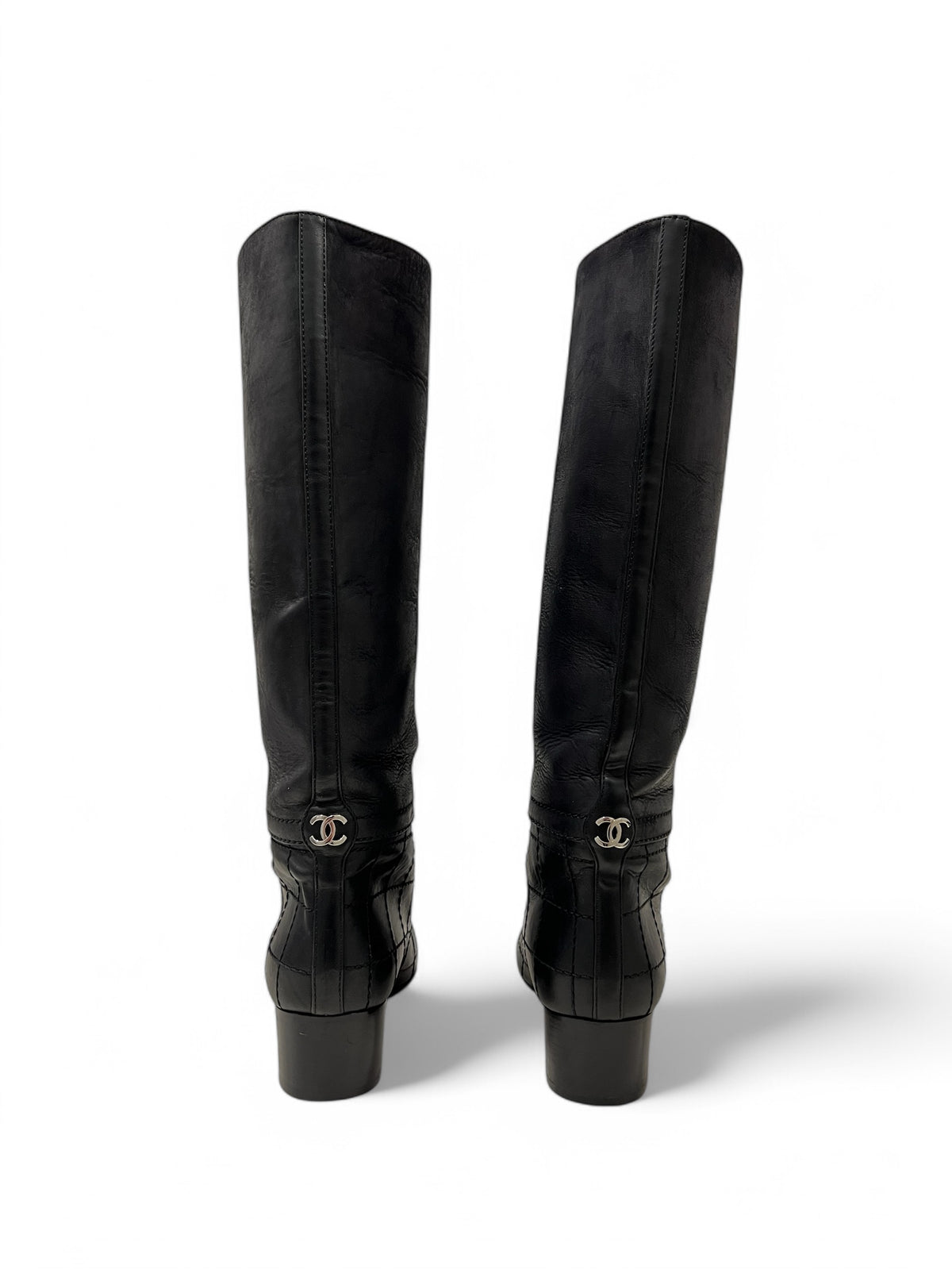 Chanel - Stivali con impunture n.36,5