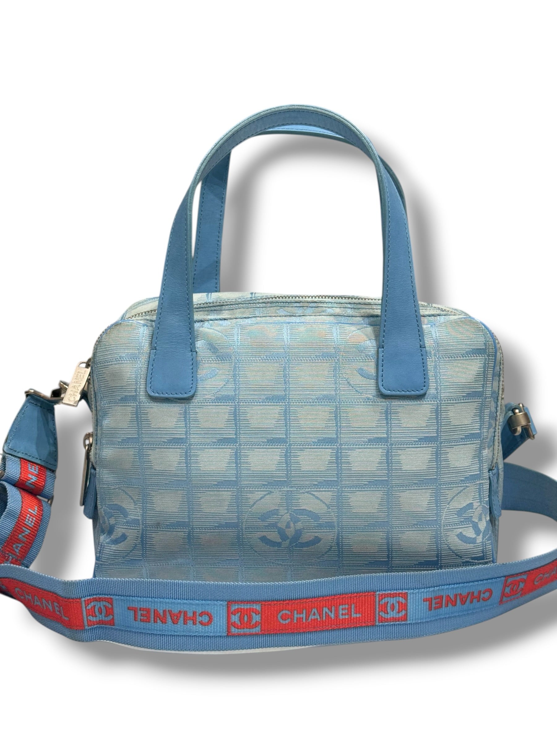 Chanel - Sac Toile bowling bleu