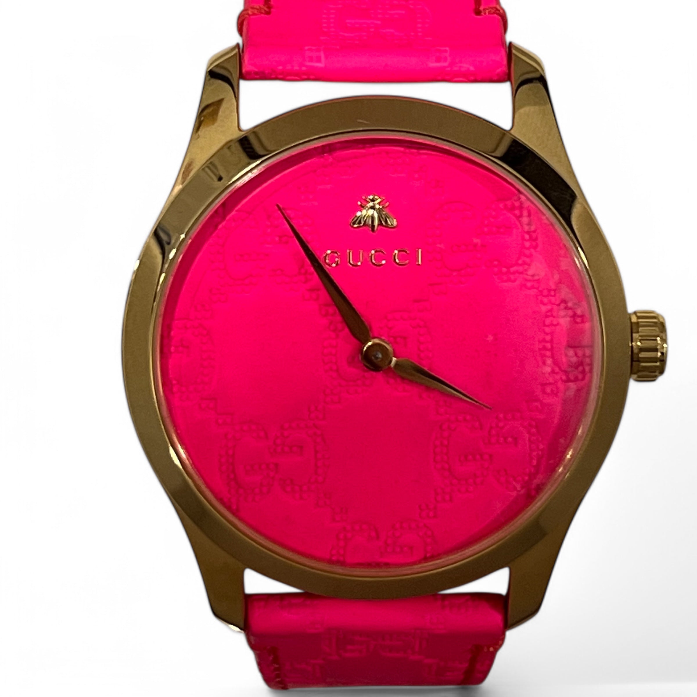 Gucci - Montre G-Timeless rose fluo