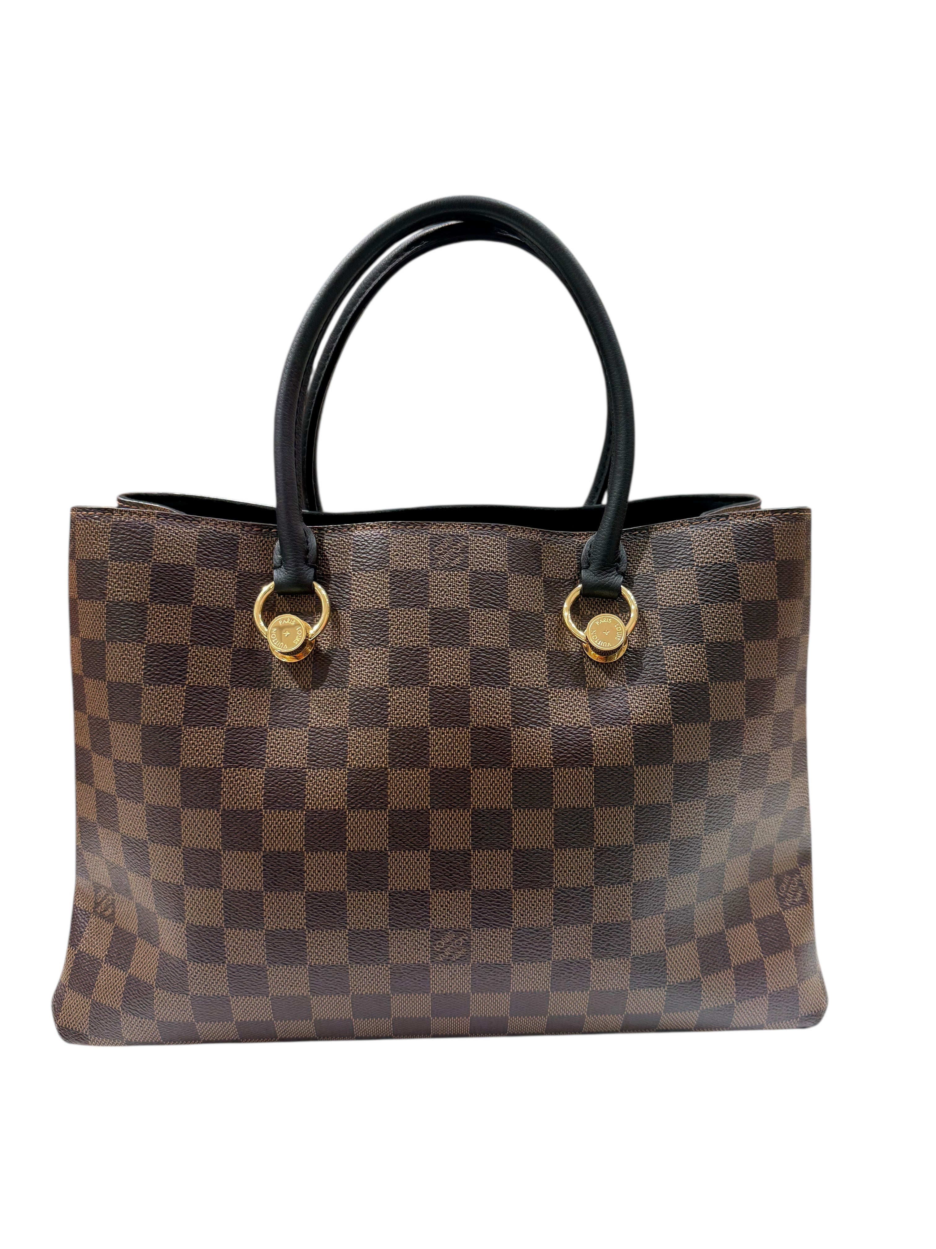Louis Vuitton - Sac à main et bandoulière Damier Lv Riverside 2 en 1 noir et damier ébène