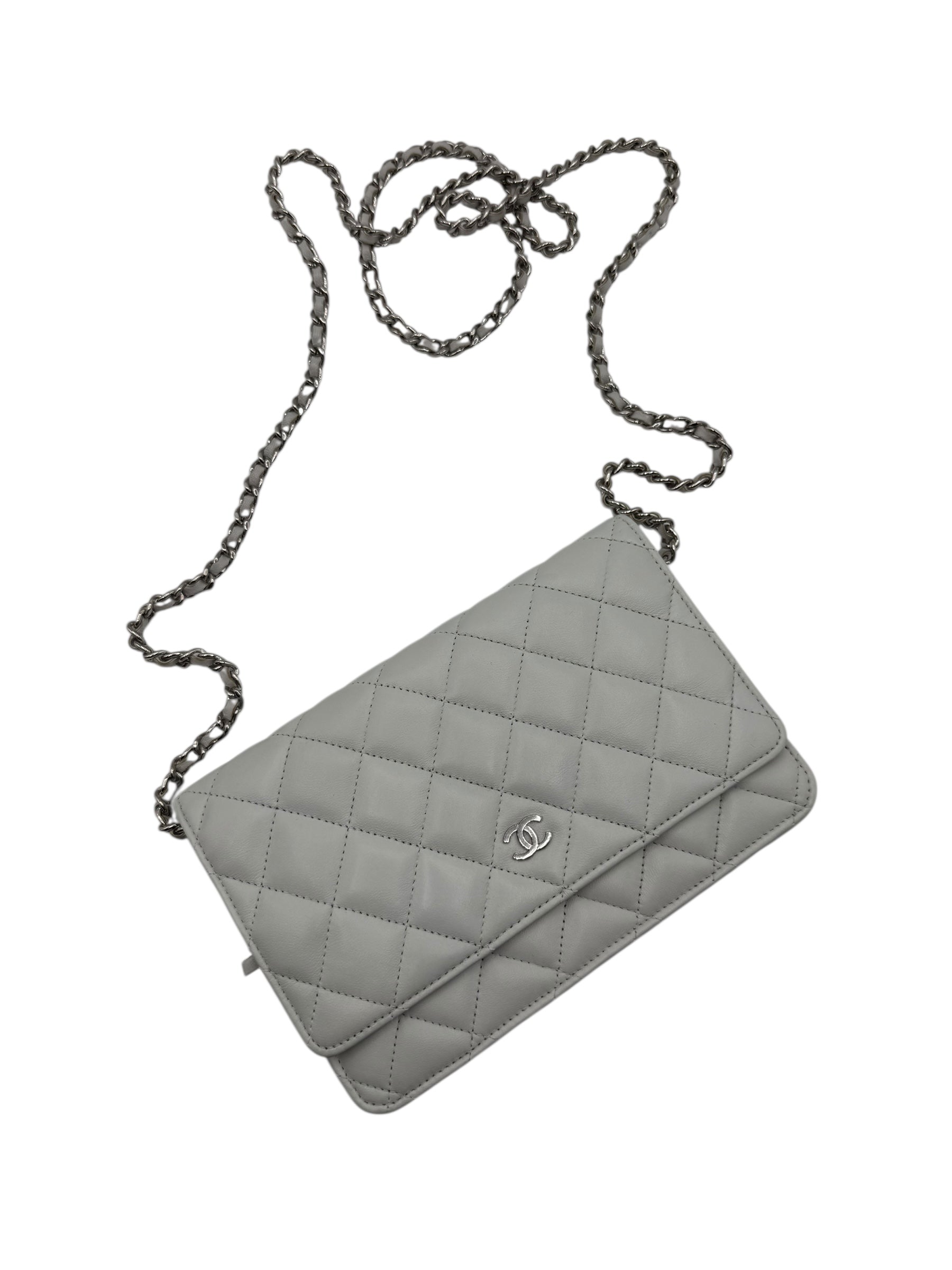 Chanel - Sac Wallet On Chain gris perle