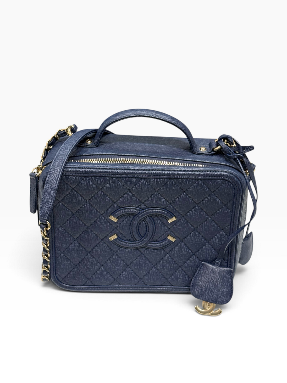 Chanel - Sac camera vanity bleu navy