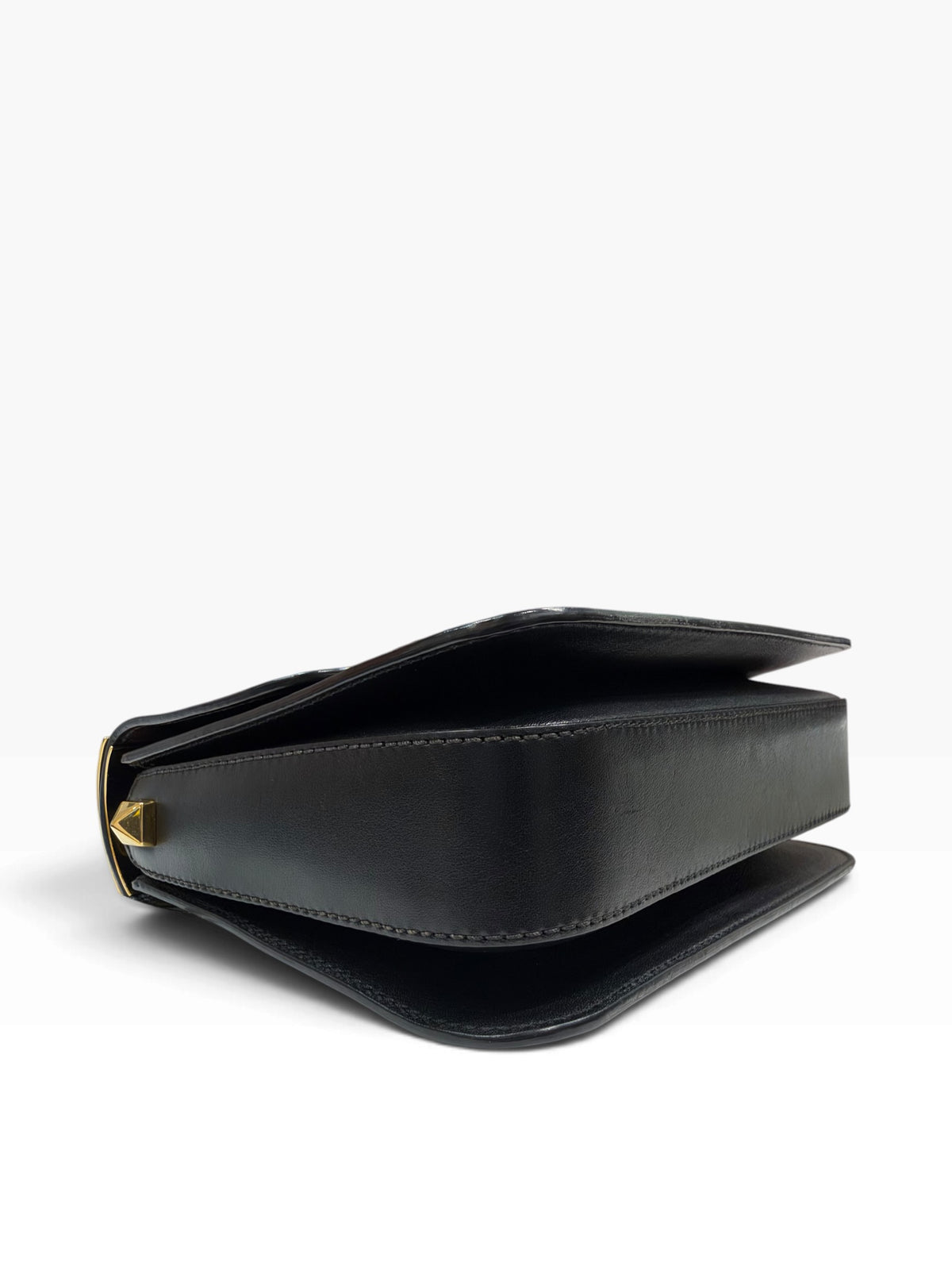 Valentino - Sac B-Rockstud Flap en cuir de veau noir