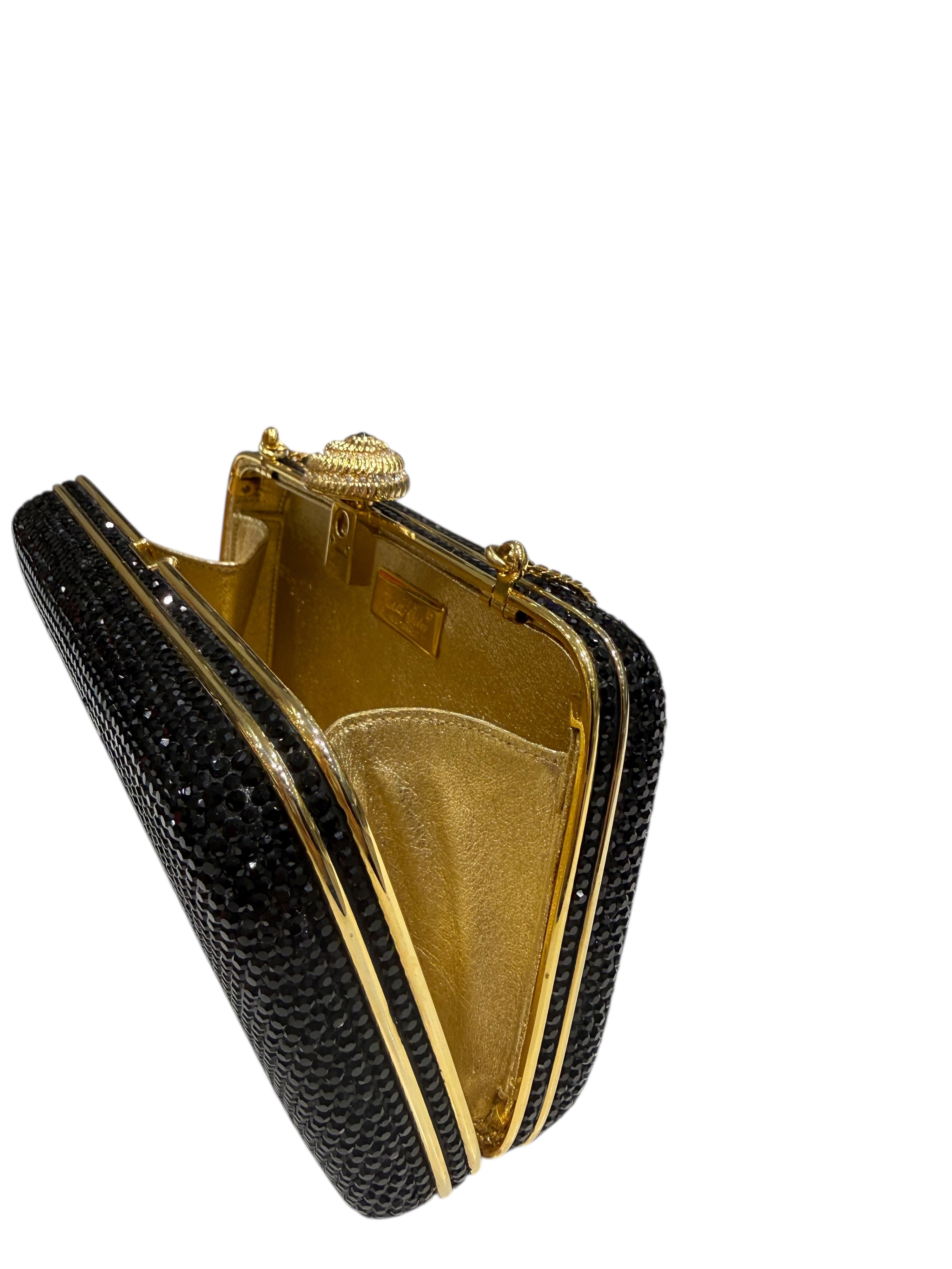 Judith Leiber - Sac minaudière en strass Swarovski noir