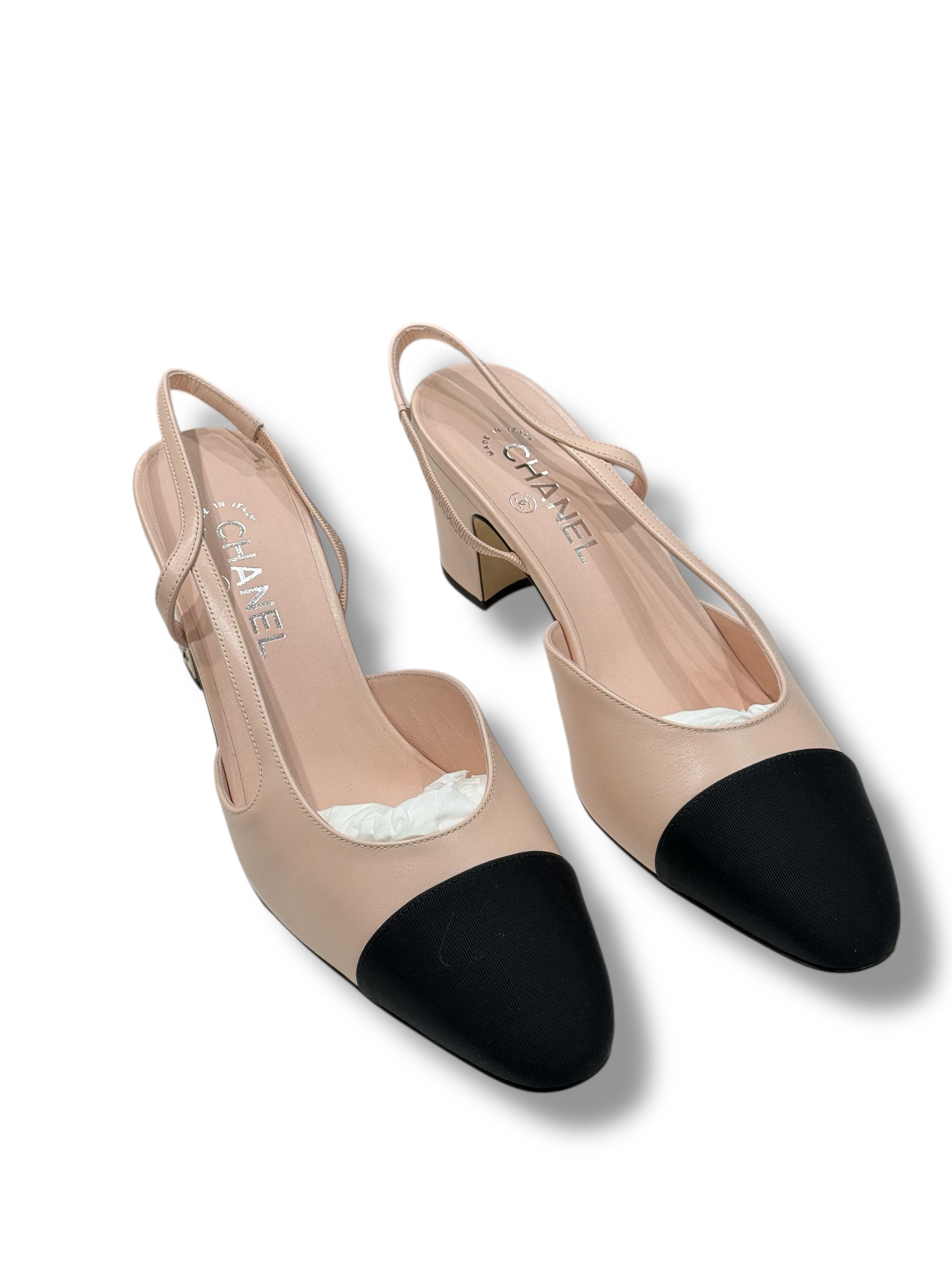 Chanel - Slingback rose nude T41