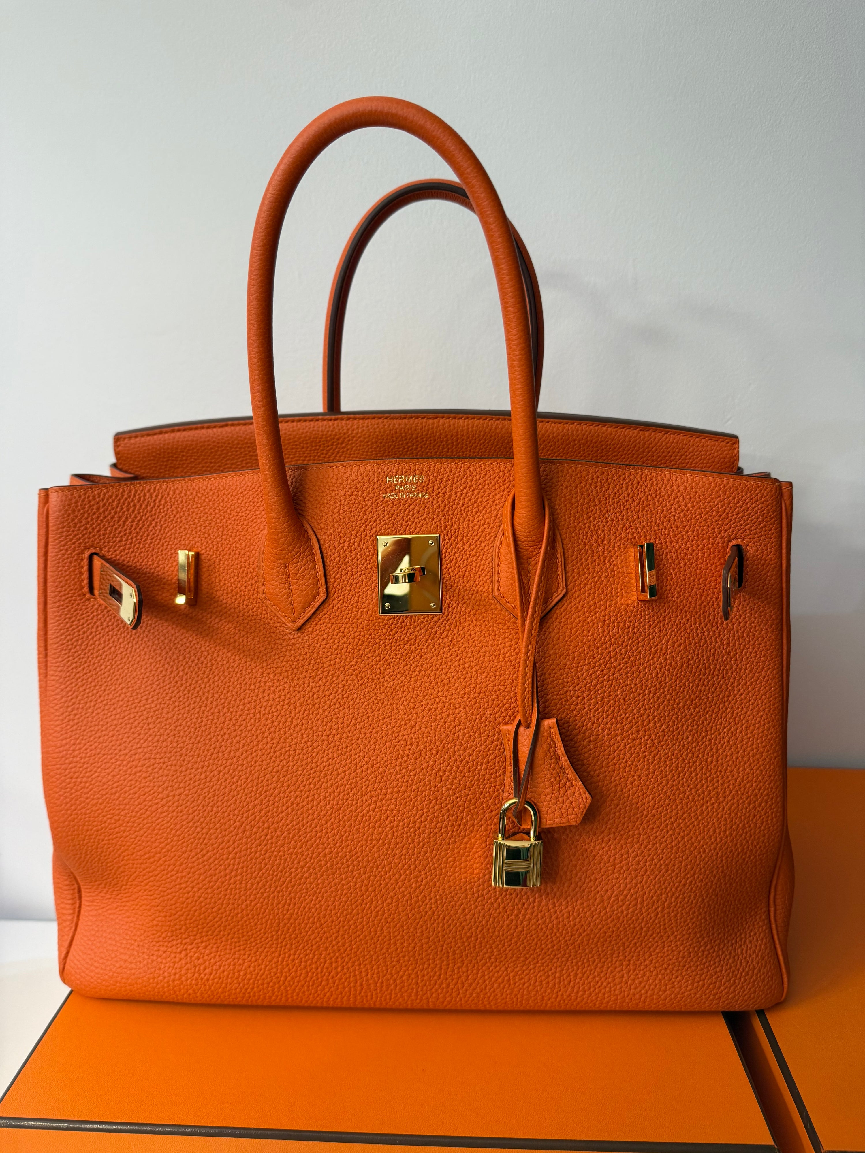 Hermès - Borsa Birkin 35 arancione