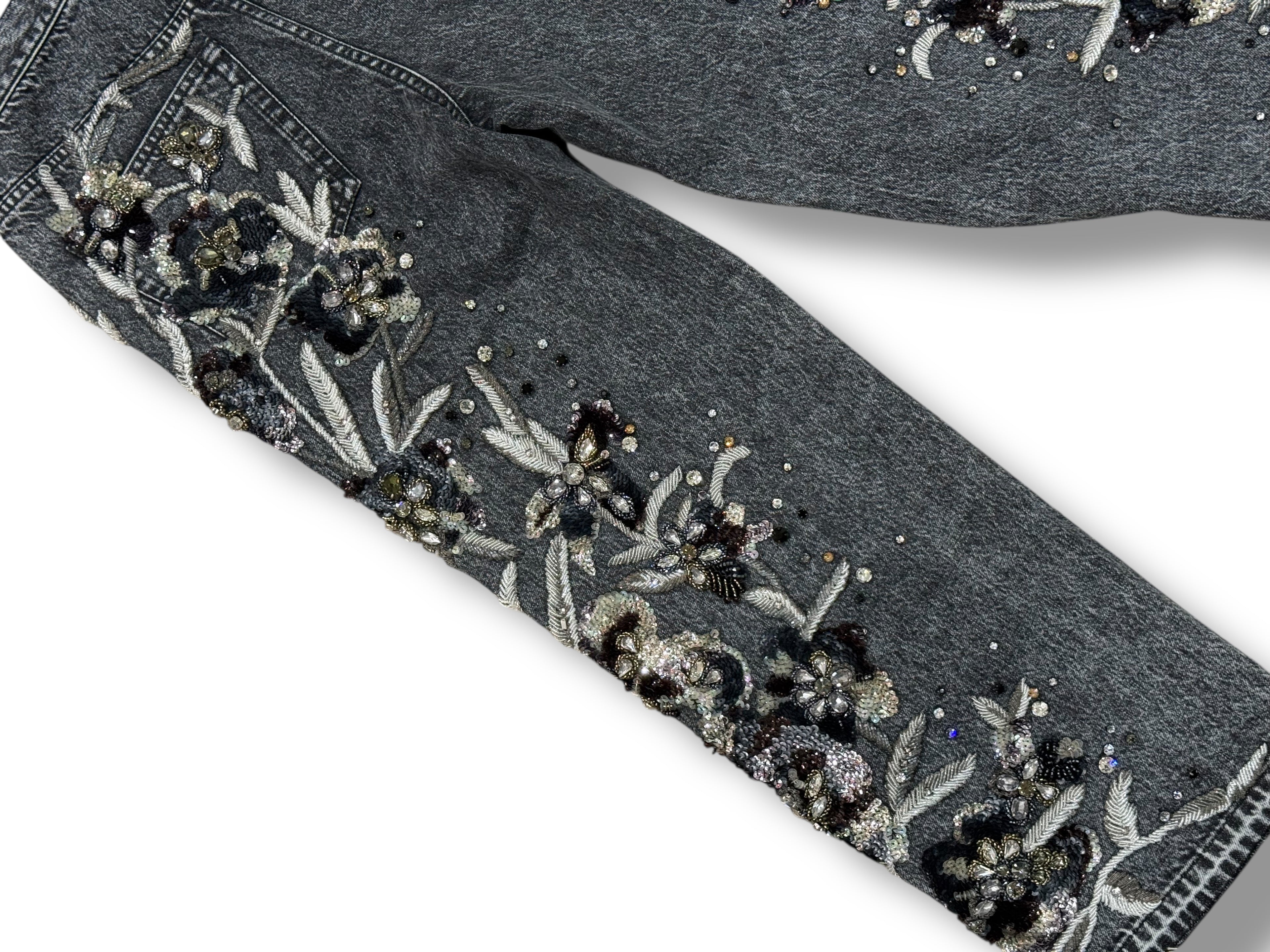 Gucci - Pantalon en denim orné de bijoux GUCCI