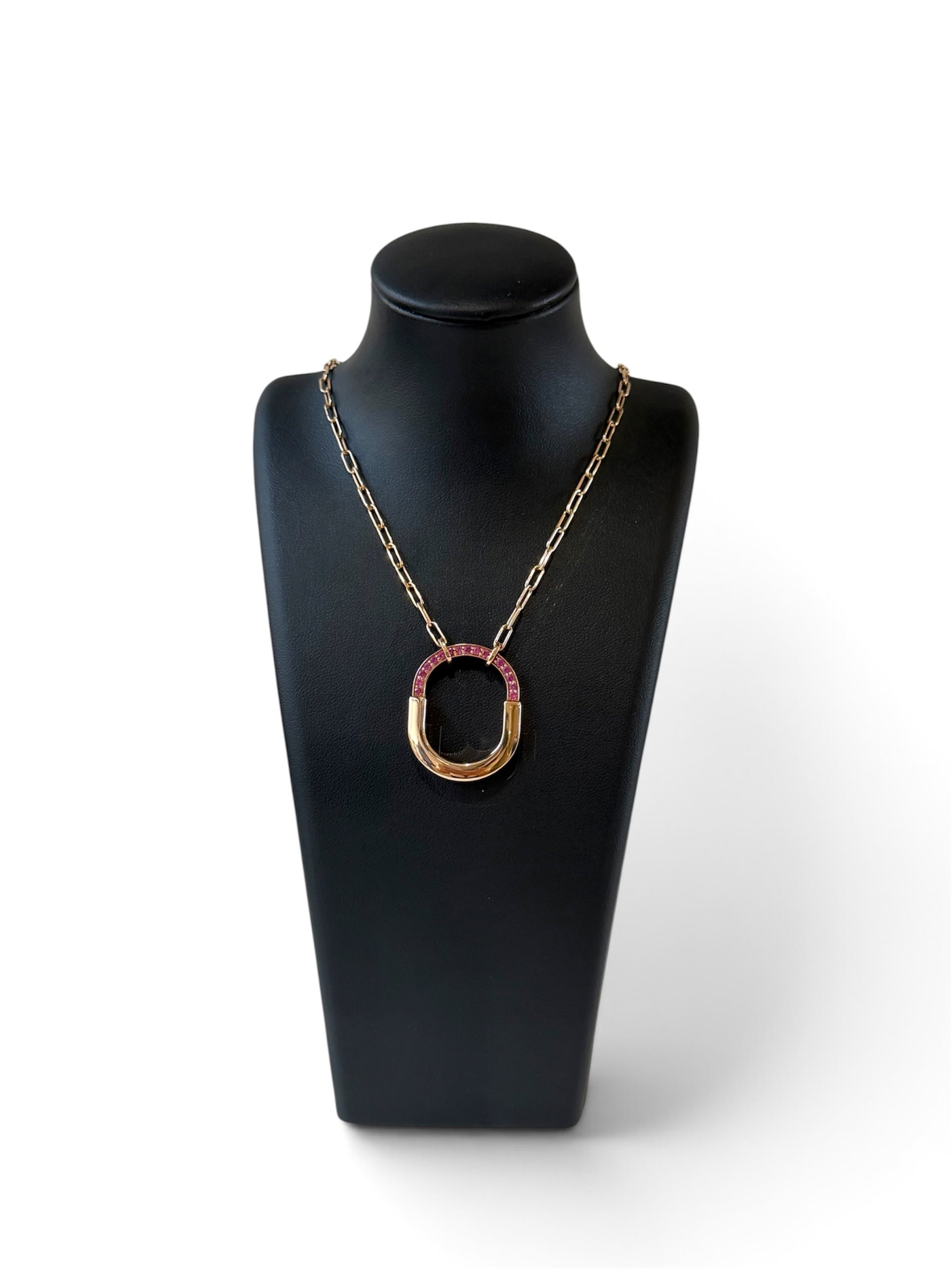 Tiffany & Co - Collier Lock or rose et saphirs roses