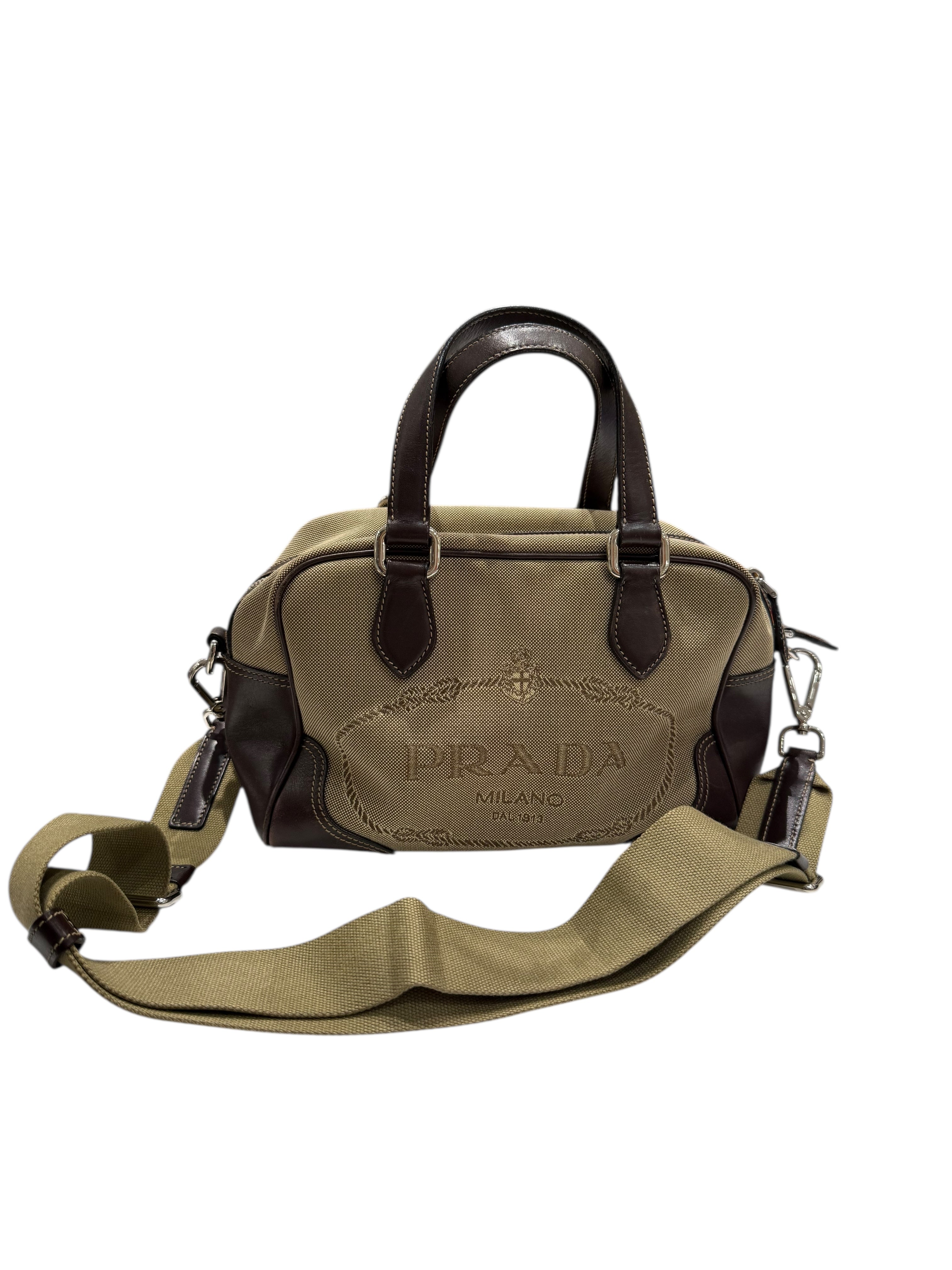 Prada - Sac Canapa Logo en toile et cuir