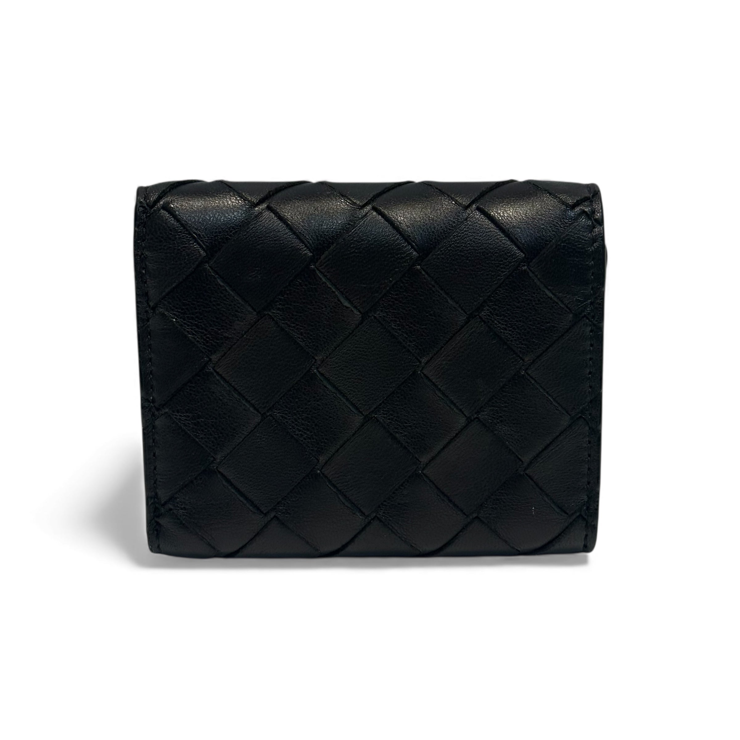Bottega Veneta - Portefeuille compact en cuir intrecciato