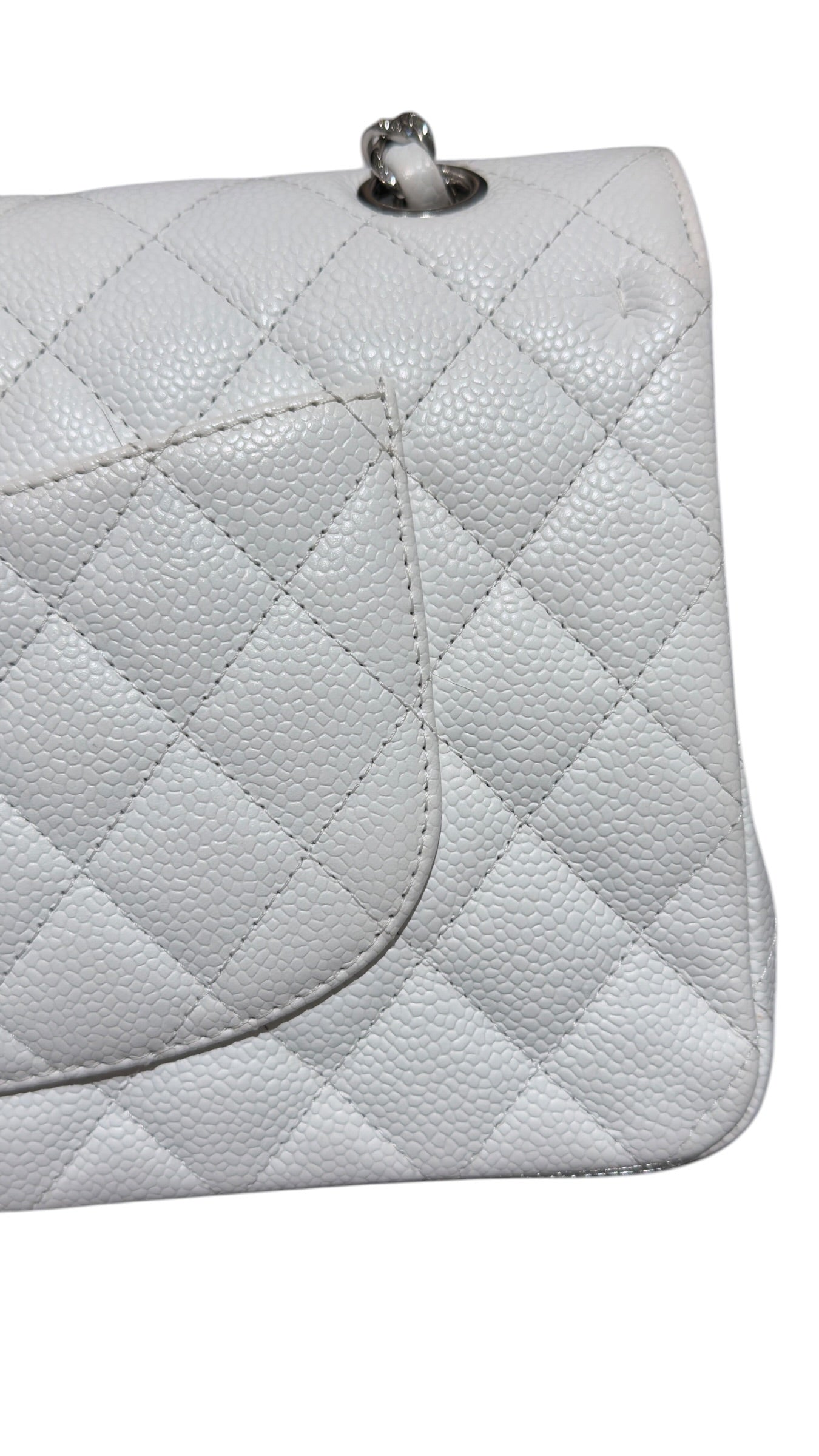 Chanel - Sac Timeless Moyen blanc caviar