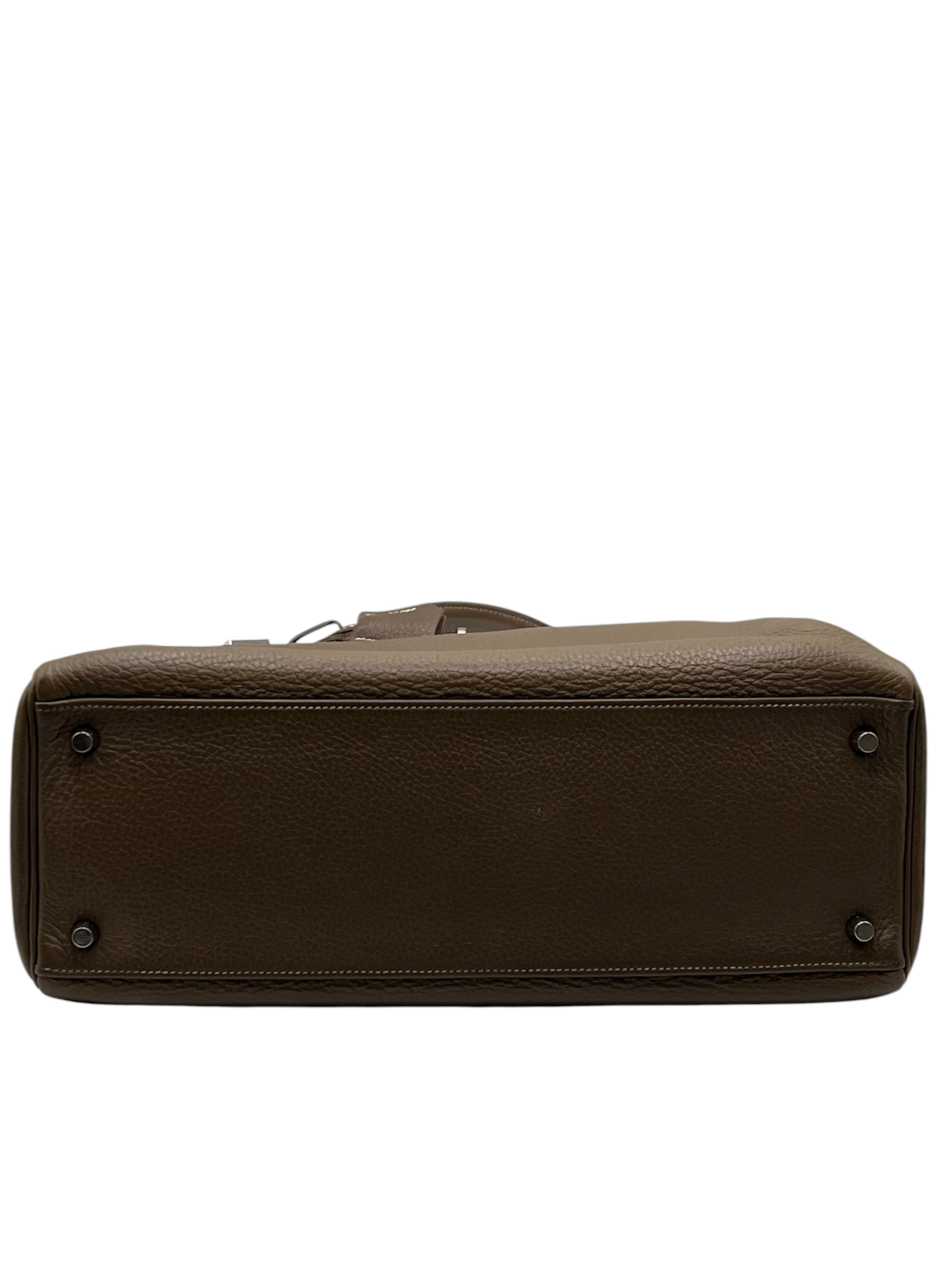 Hermès - sac Kelly 35 cuir Togo étoupe PHW