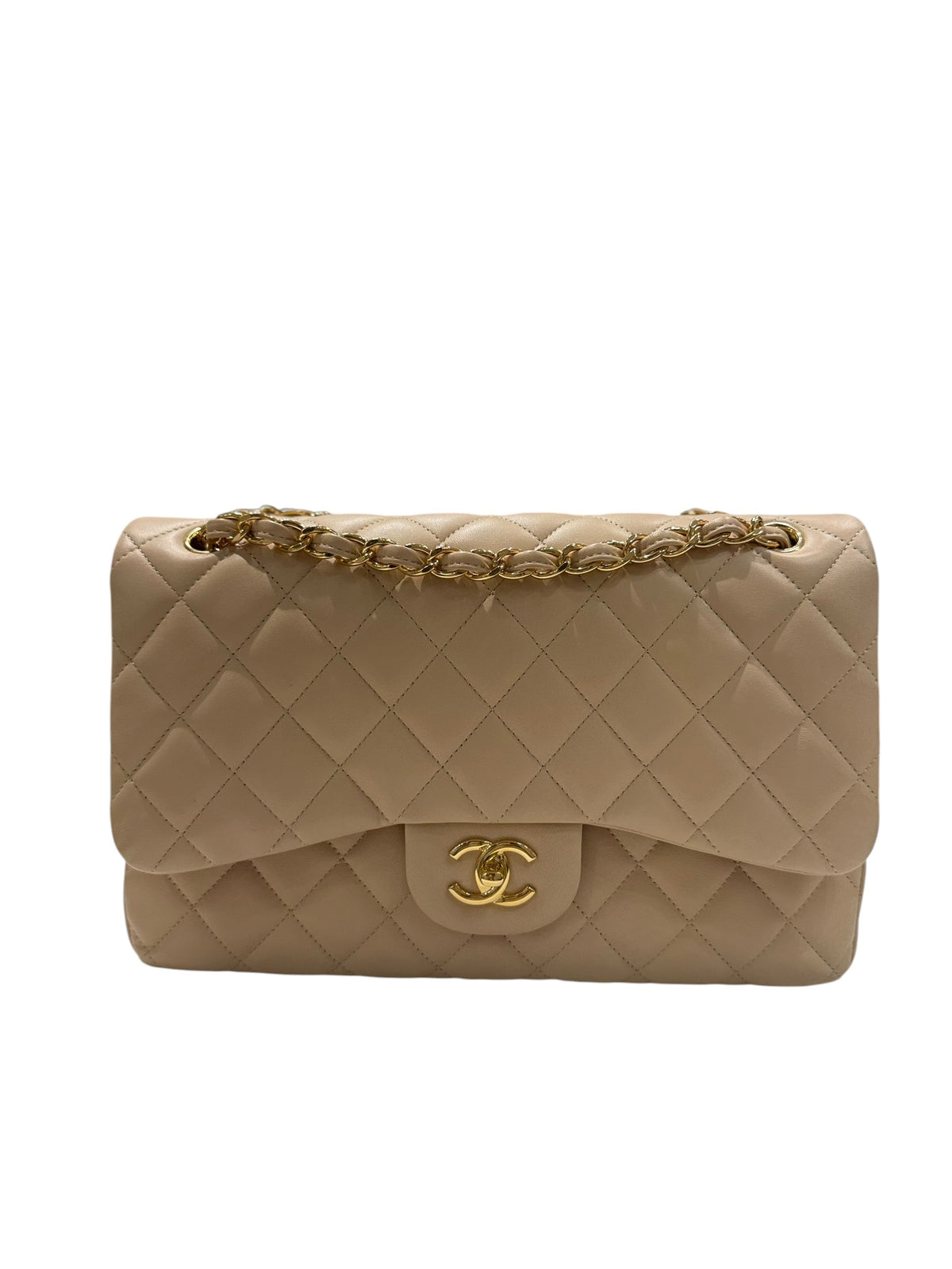 Chanel - Grand Sac Classique 11:12 Jumbo Beige