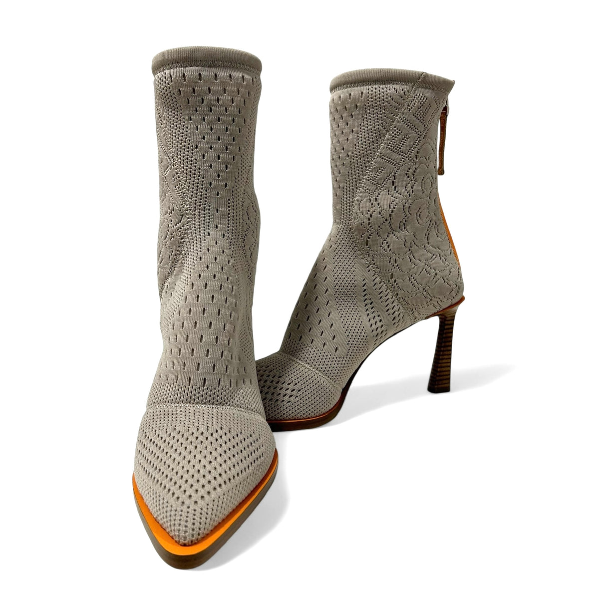 Fendi - FFrame Jacquard ankle boots size 40