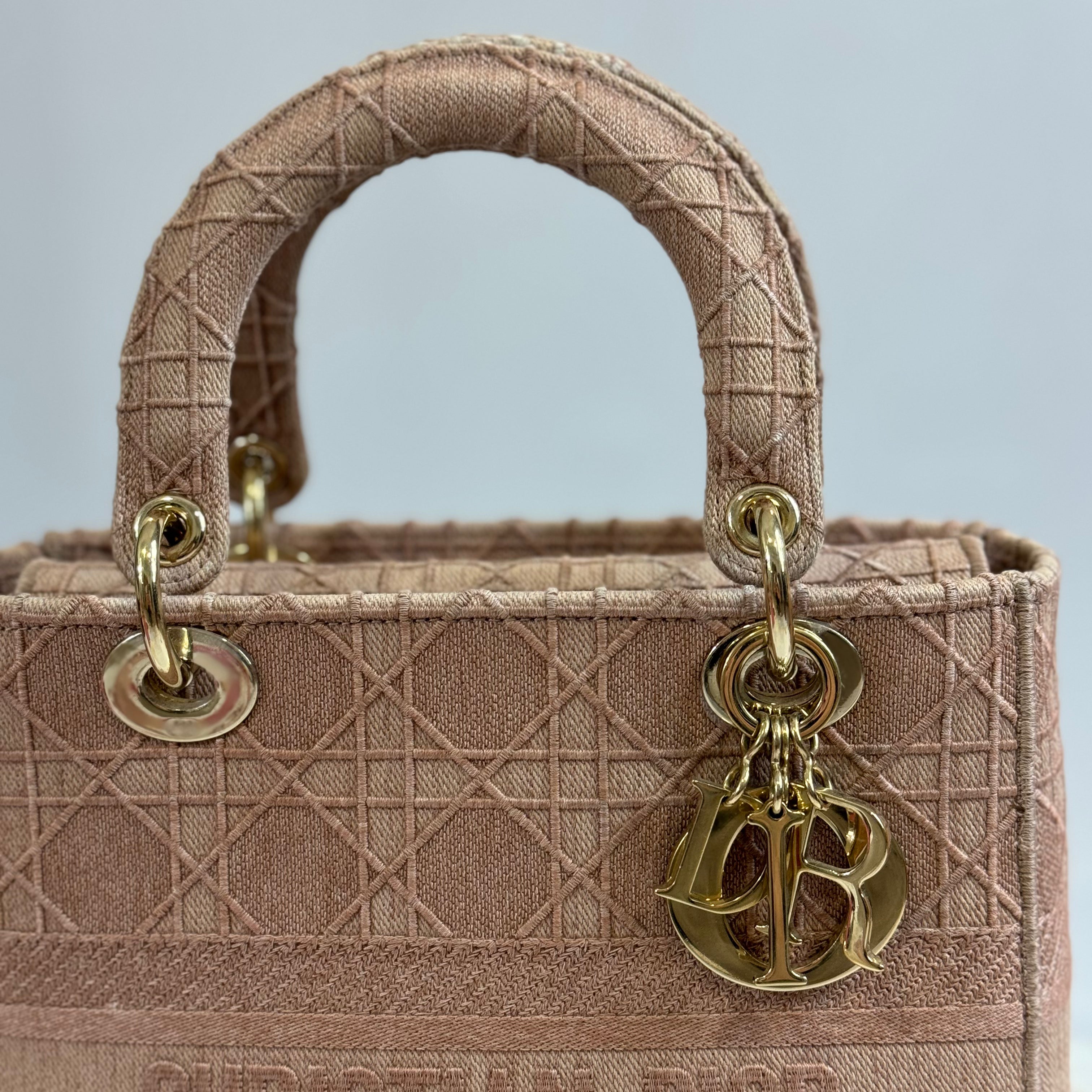 Dior - Lady Dior 中号藤帆布包