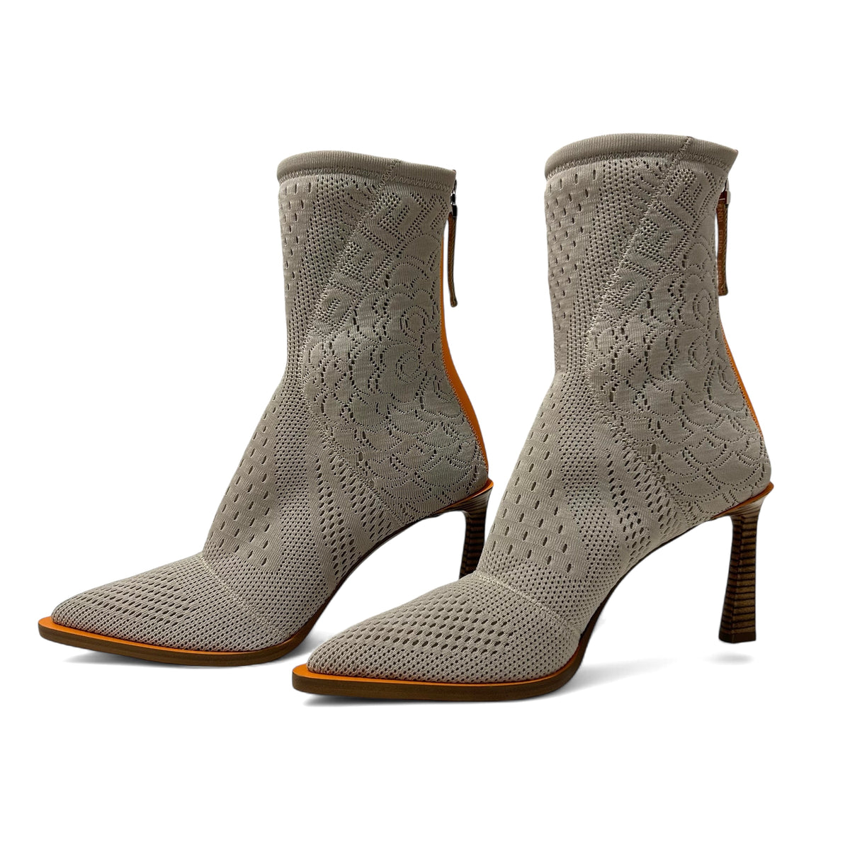 Fendi - FFrame Jacquard ankle boots size 40