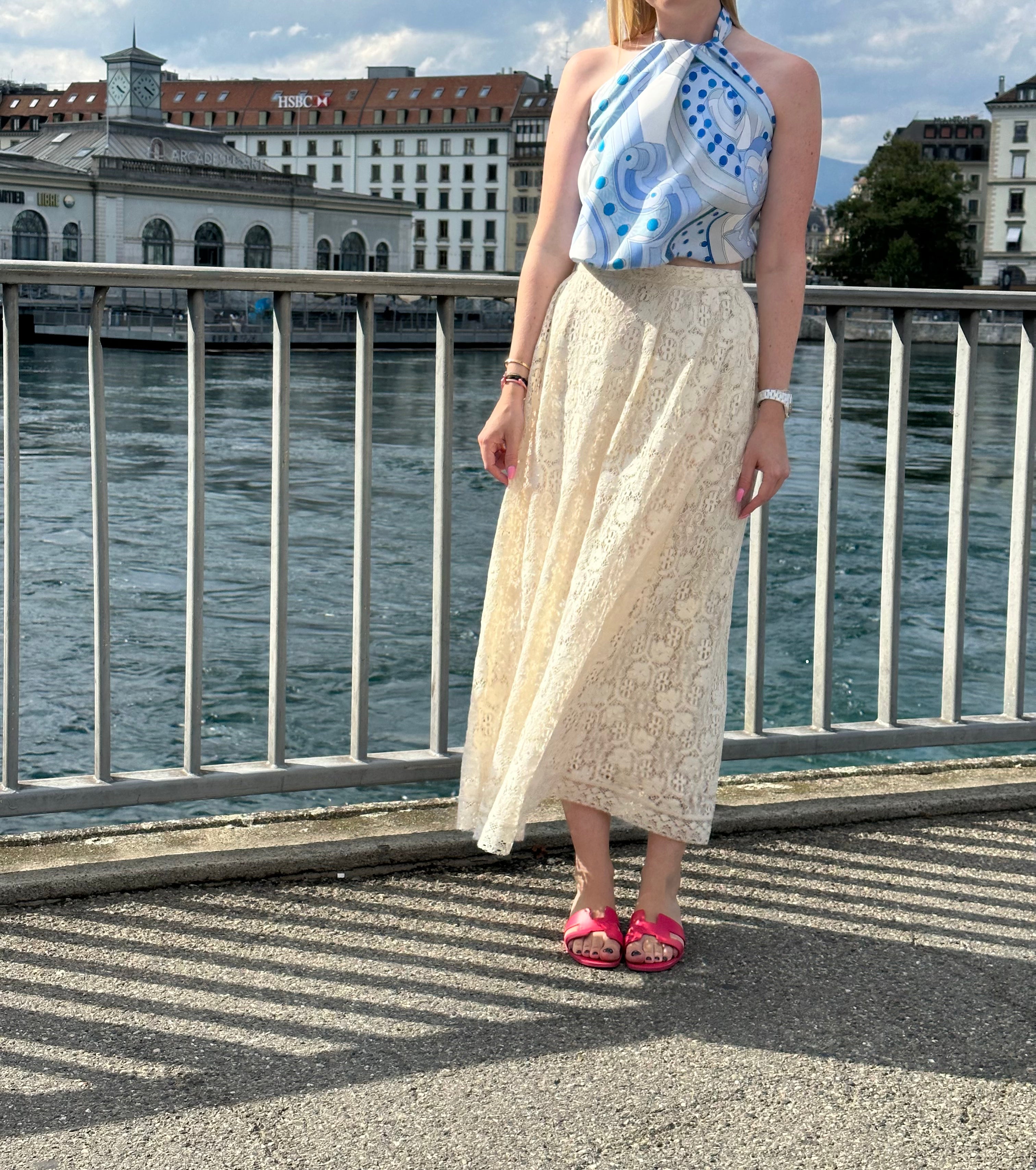 디올 - 레이스 롱 스커트