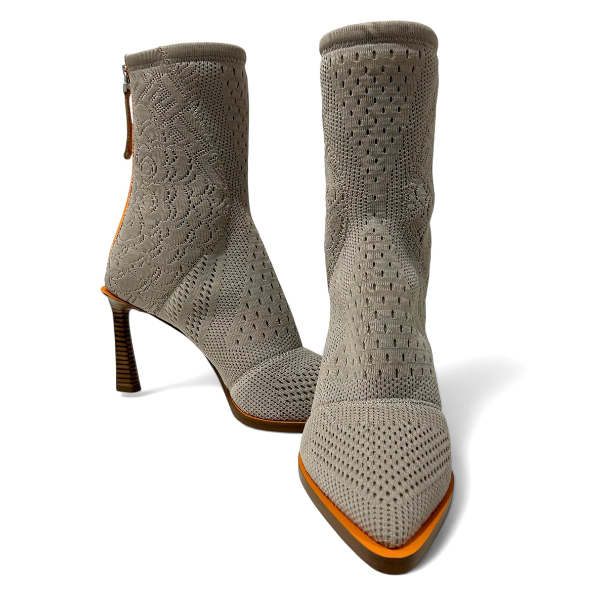 Fendi - FFrame Jacquard ankle boots size 40