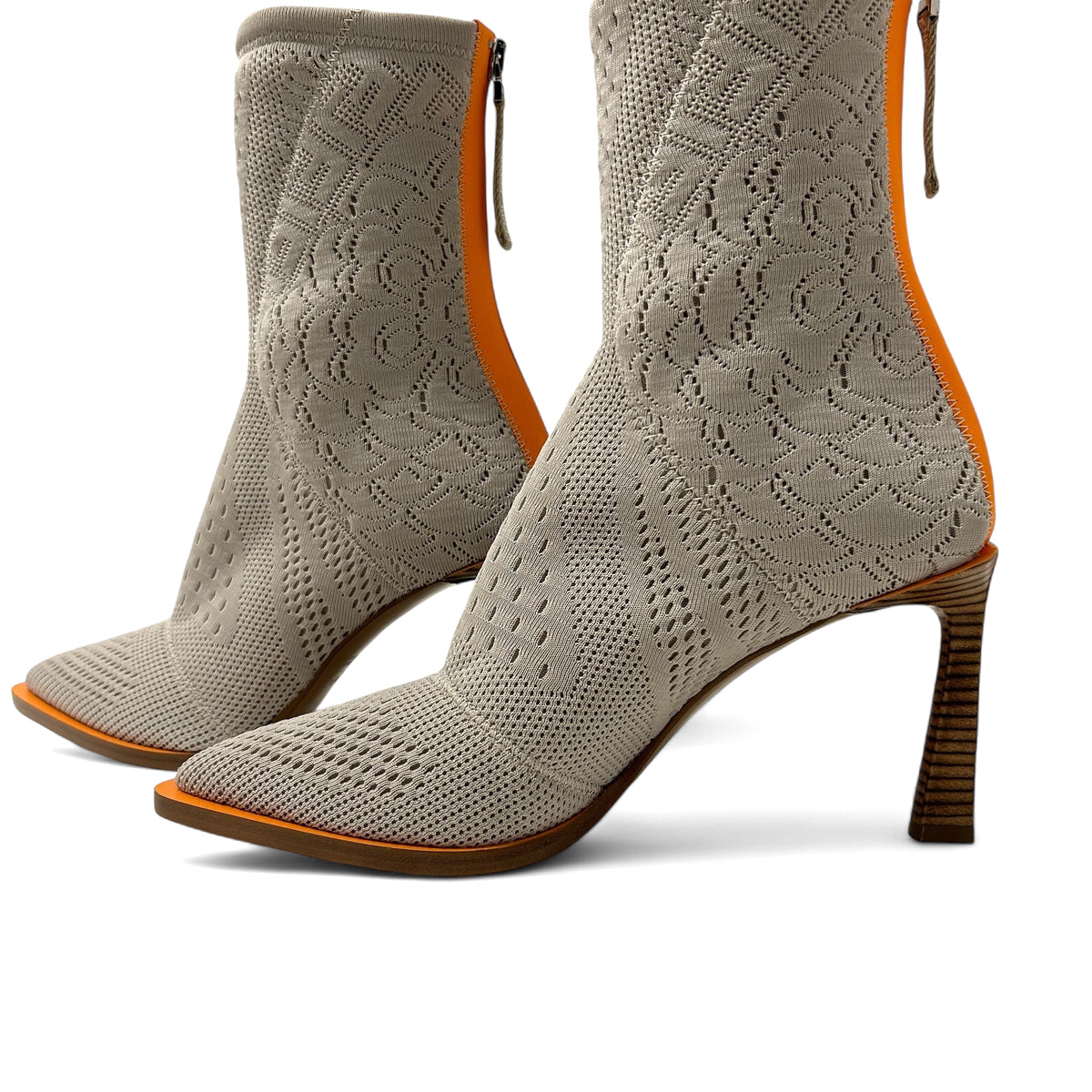 Fendi - FFrame Jacquard ankle boots size 40