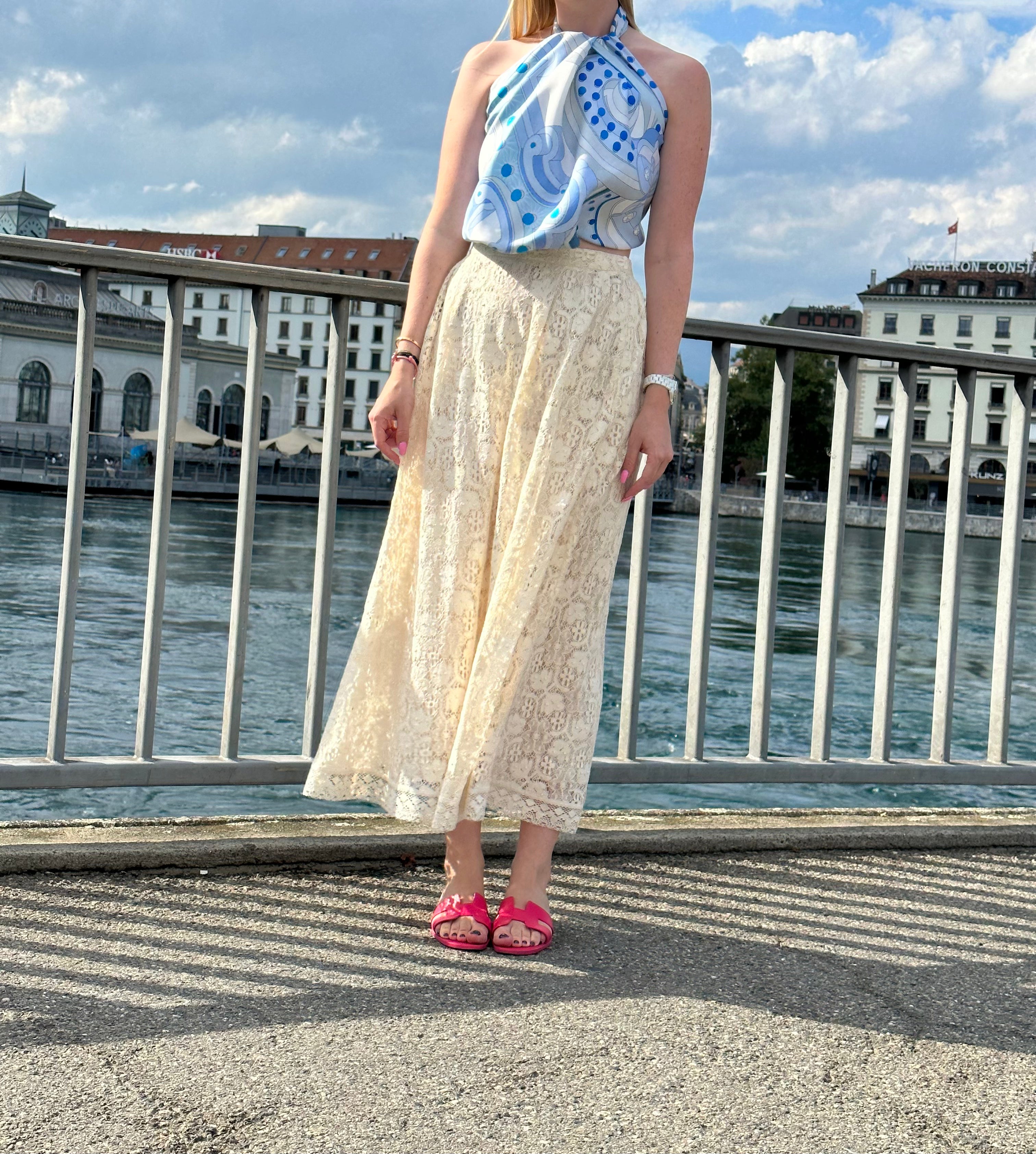 디올 - 레이스 롱 스커트