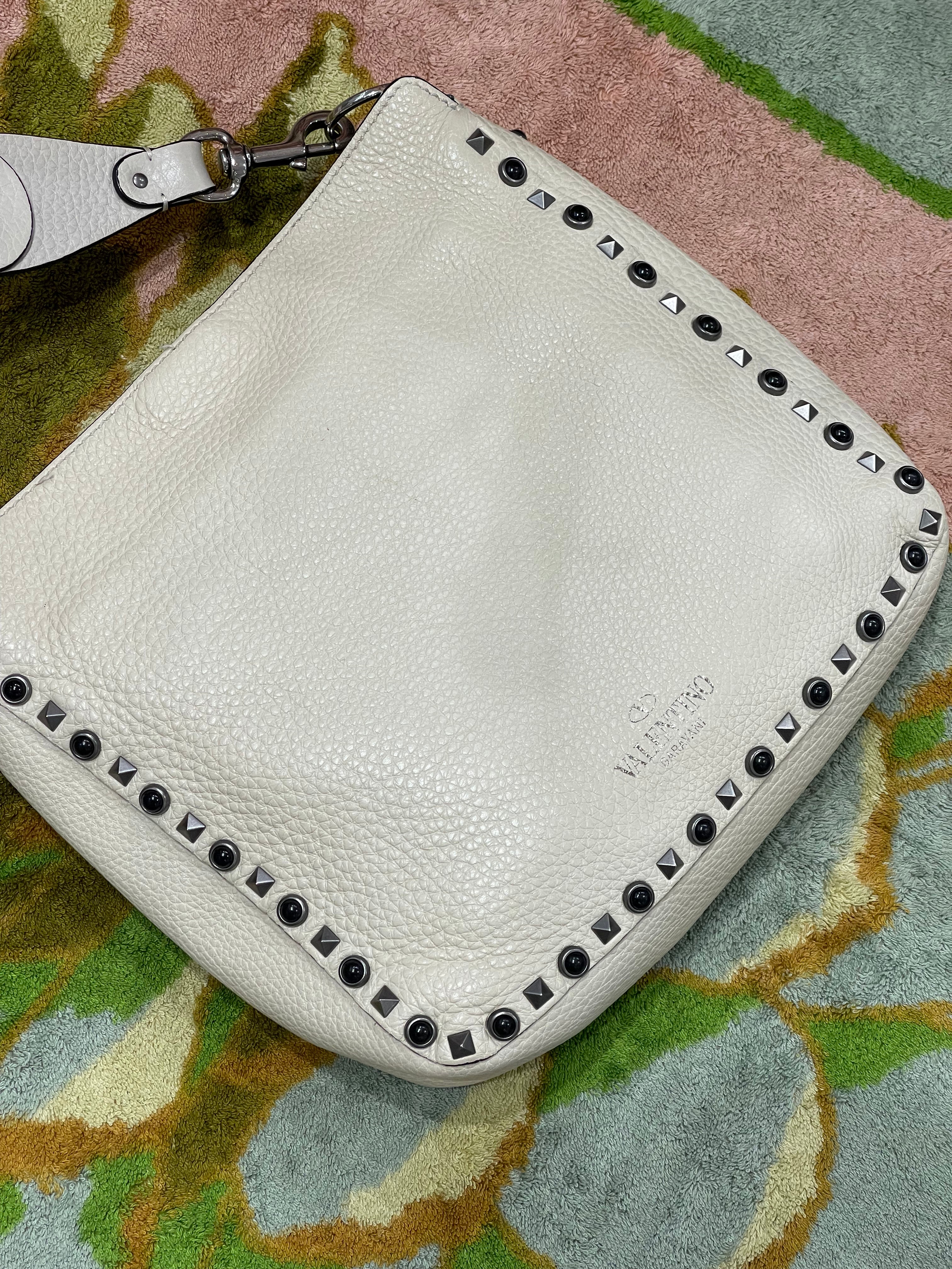 Valentino - sac besace ethnique cuir écru