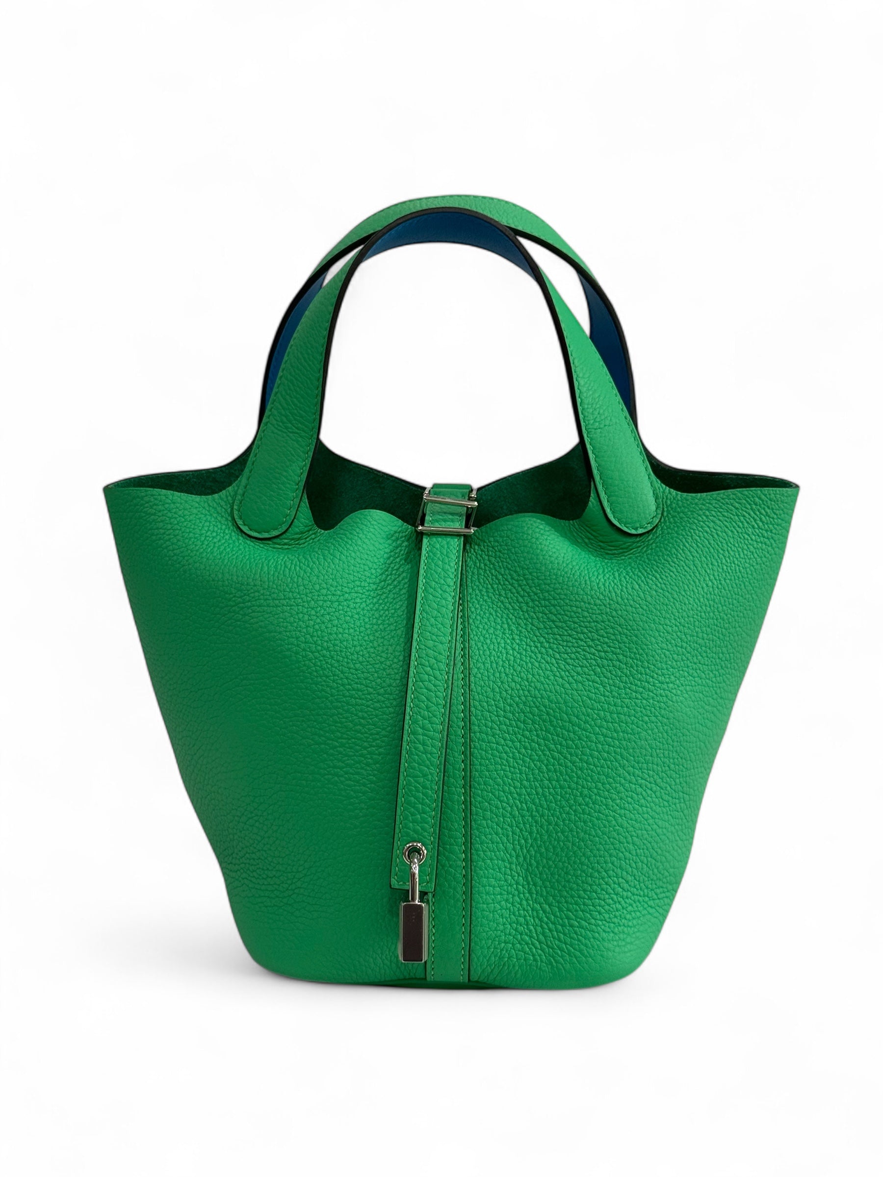 Hermès - Sac Picotin 18 vert Comics / bleu Frida