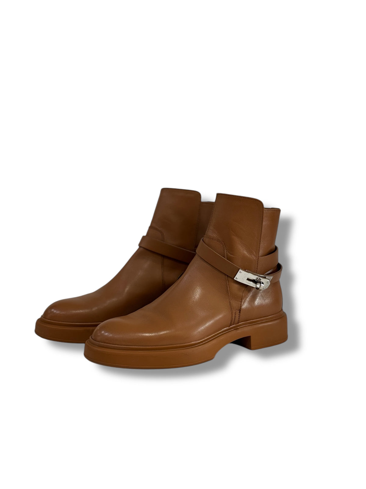 Hermès - Veo Gold ankle boots size 38