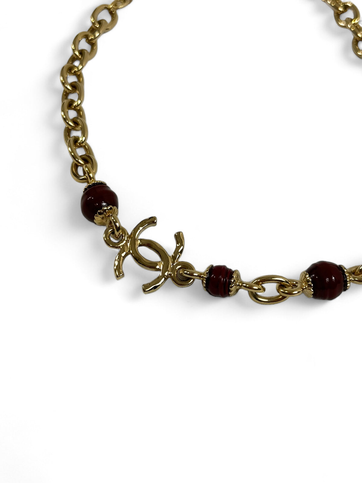 Chanel - Halskette Choker bordeaux