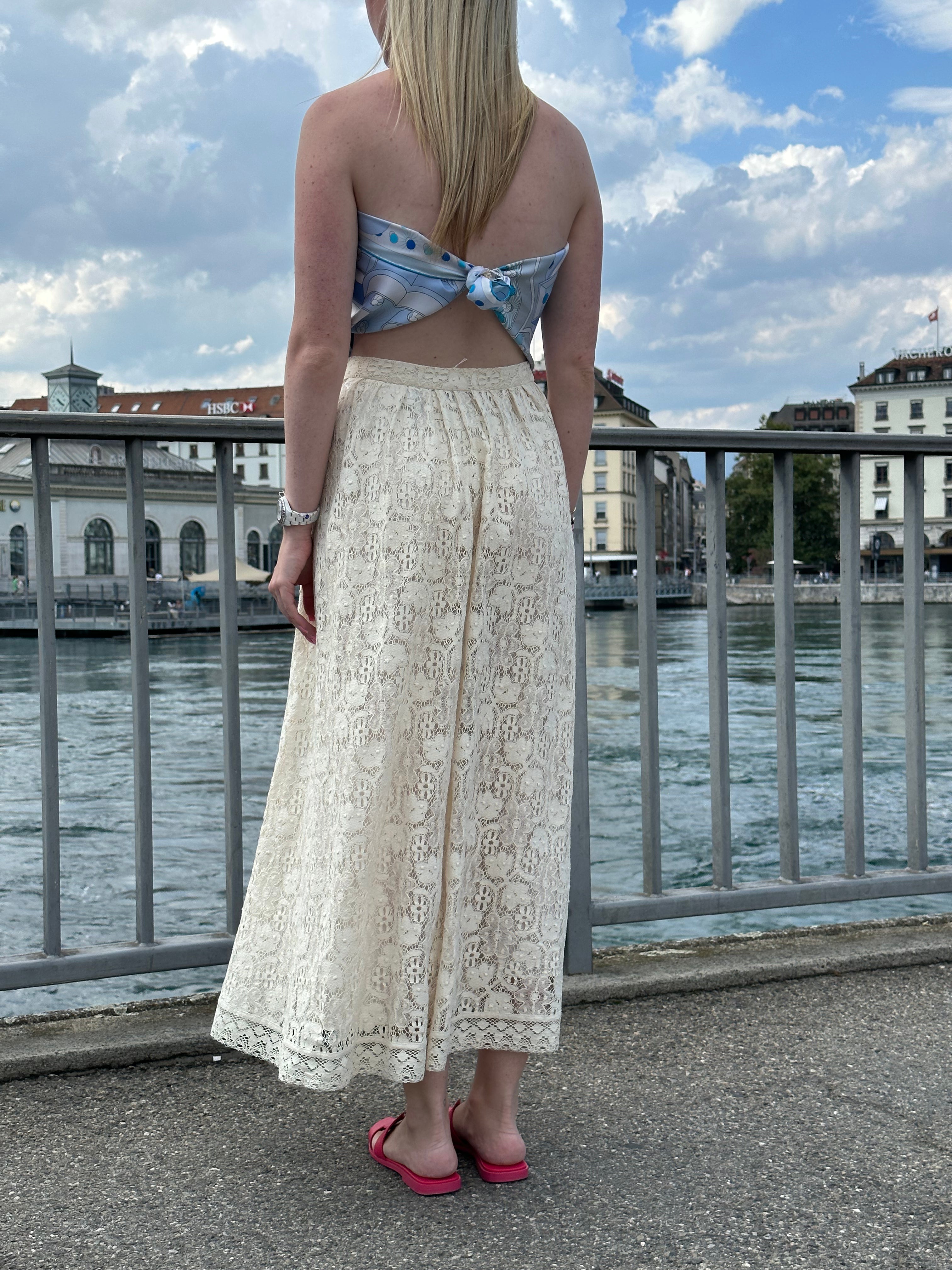 디올 - 레이스 롱 스커트