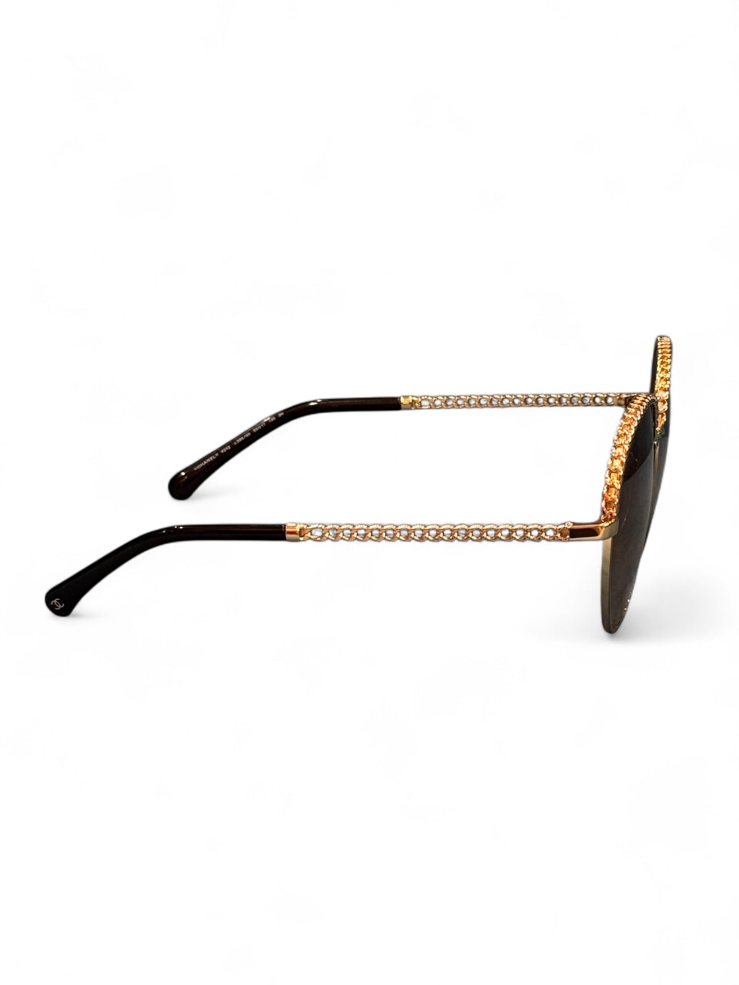 Chanel - Runde Sonnenbrille mit Kette