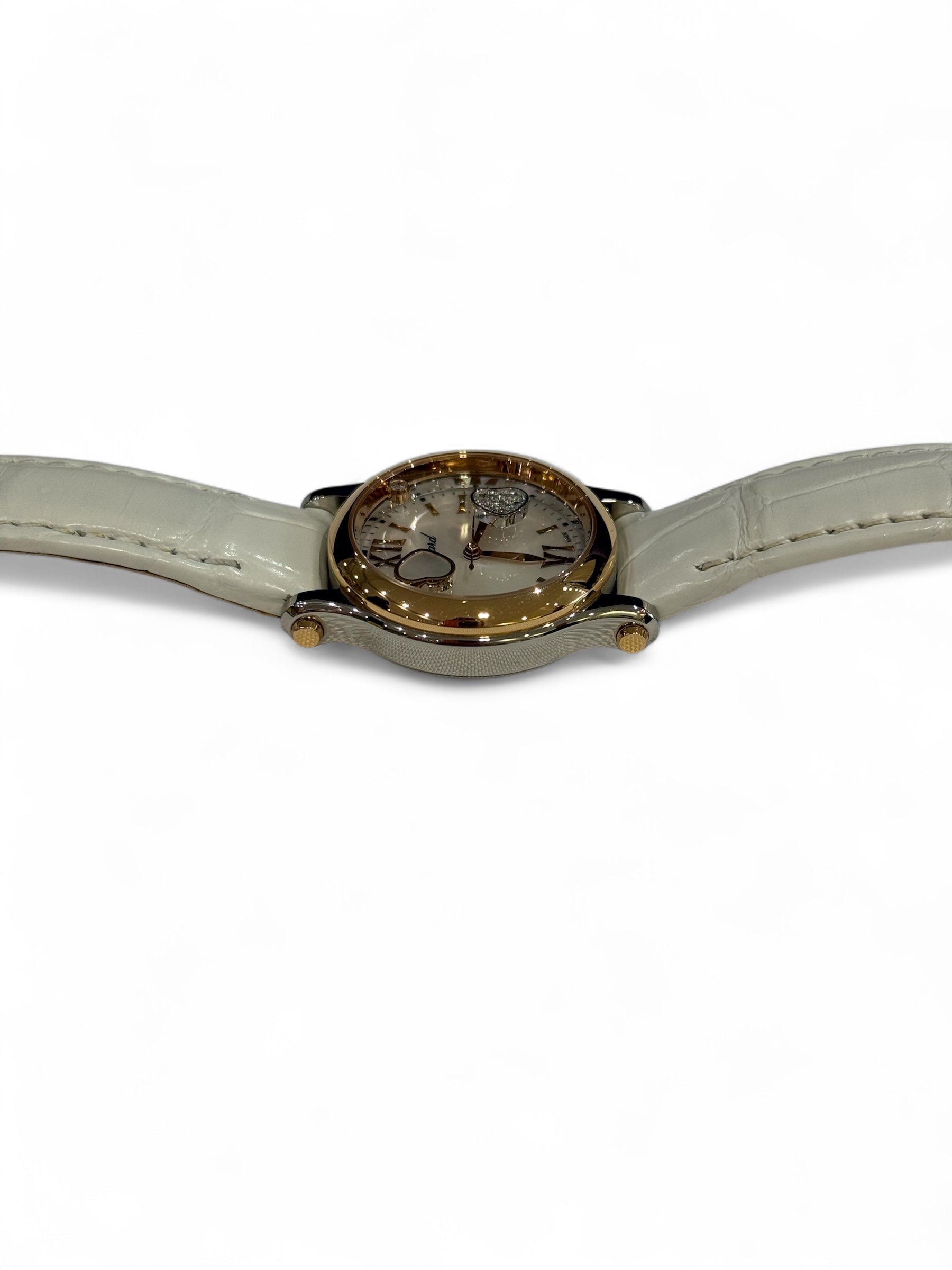 Chopard - Montre Happy Sport 30mm or rose et acier et diamants