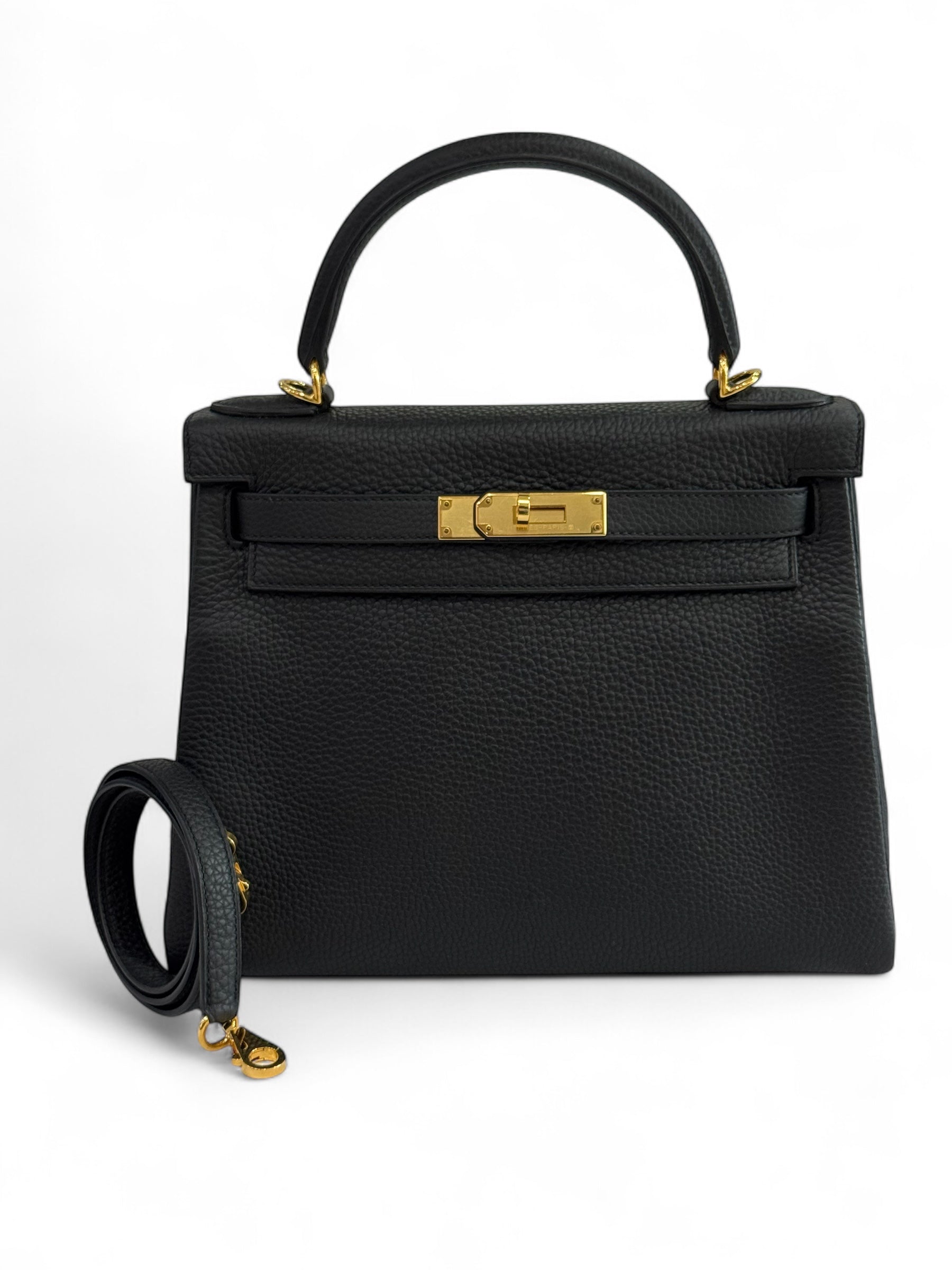Hermès - Sac Kelly II 28 Togo grainé retourné Noir