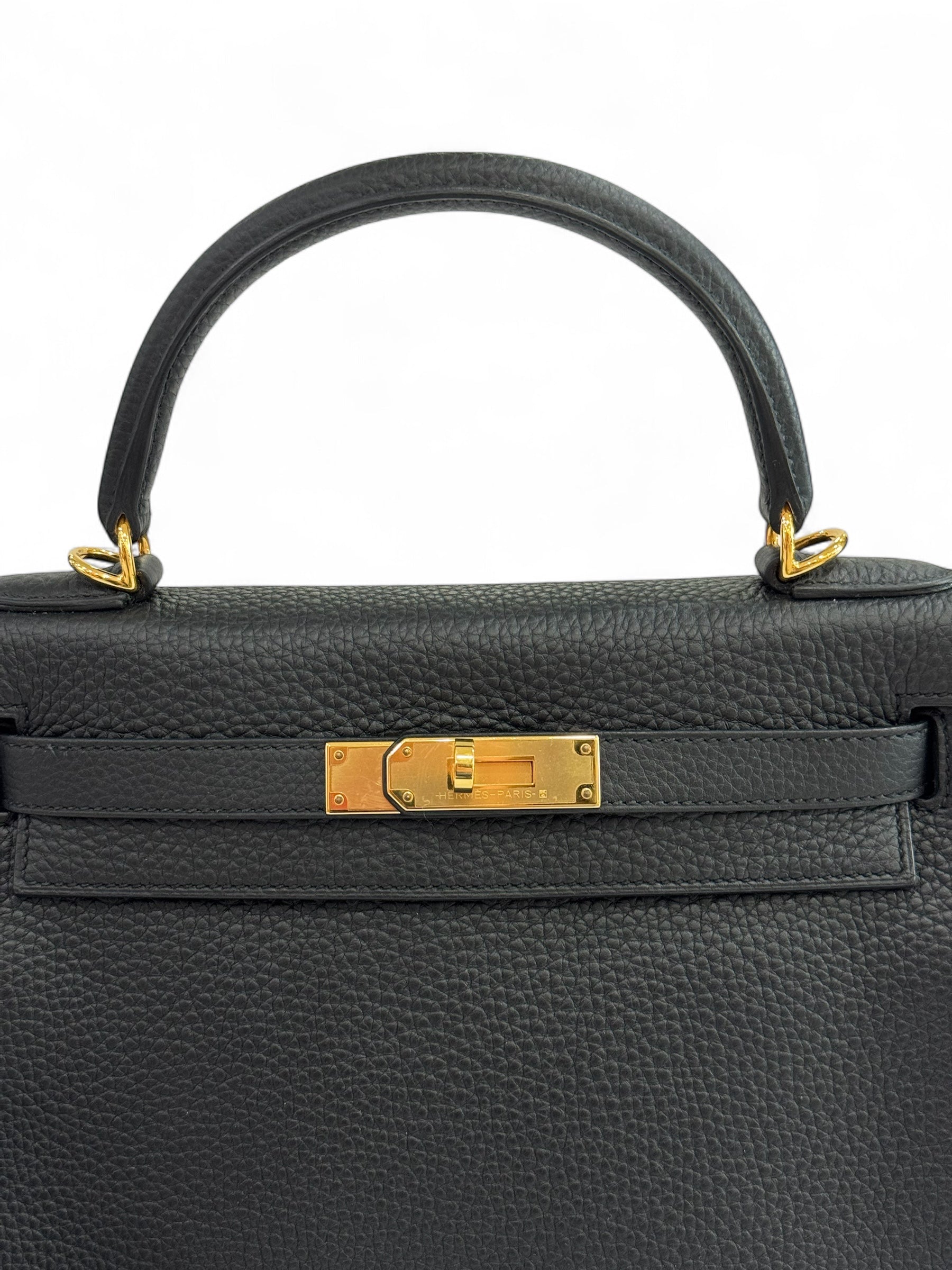 Hermès - Sac Kelly II 28 Togo grainé retourné Noir