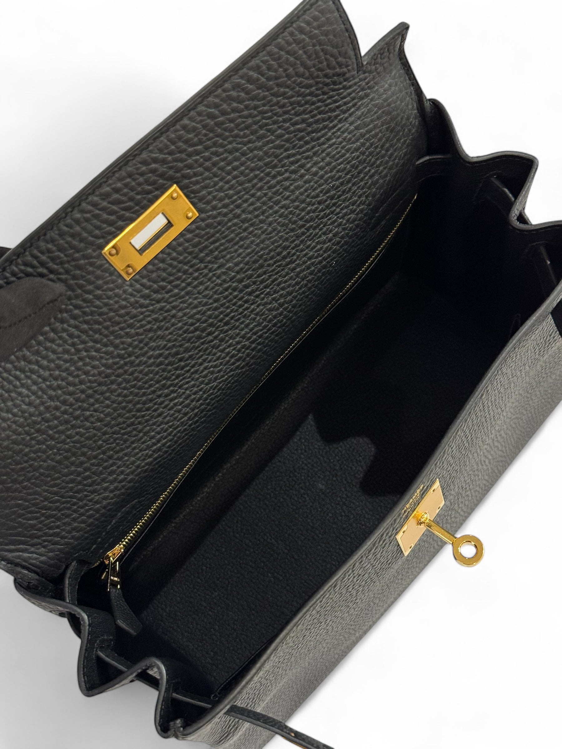 Hermès - Sac Kelly II 28 Togo grainé retourné Noir