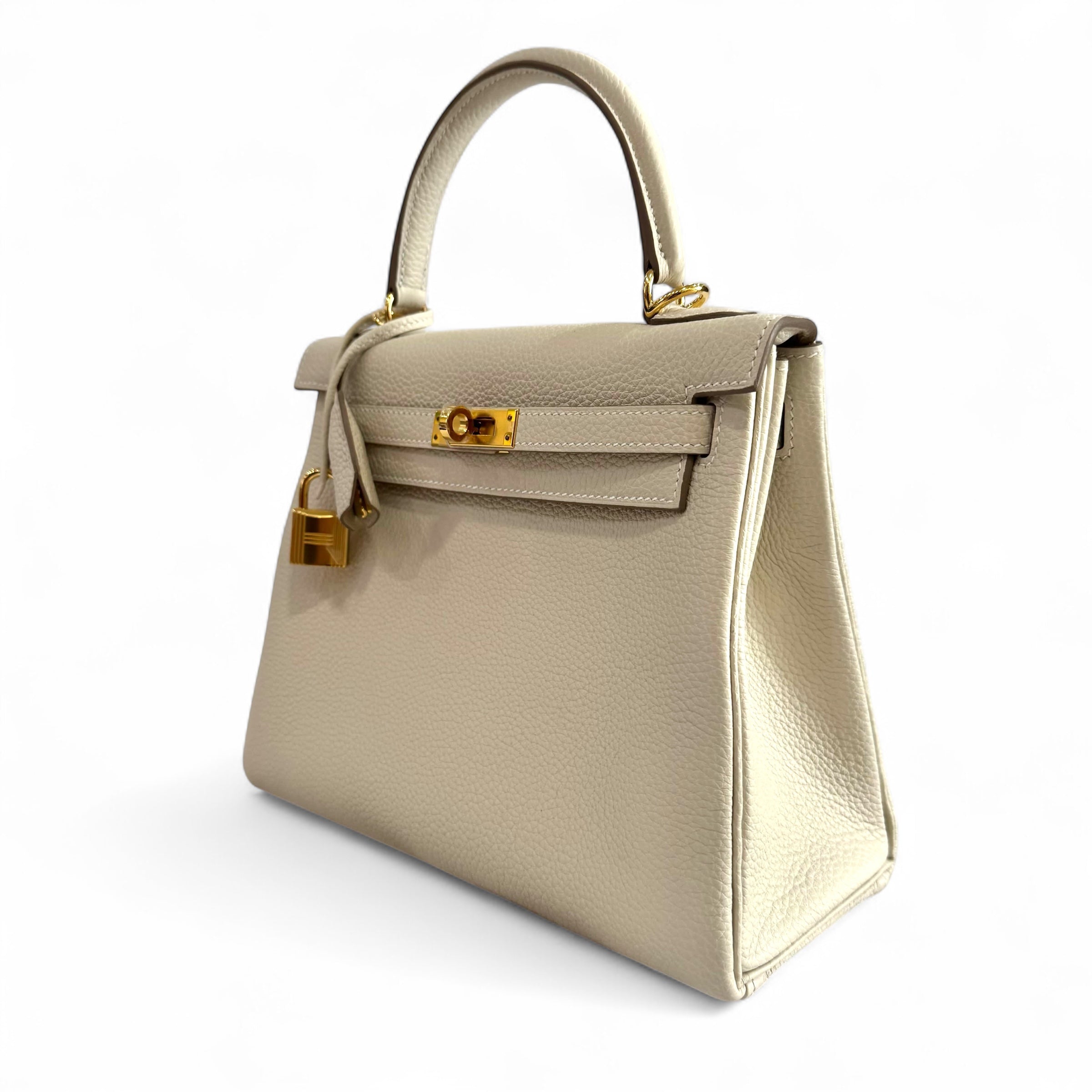 Hermès - Sac Kelly II 25 Togo retourne Craie