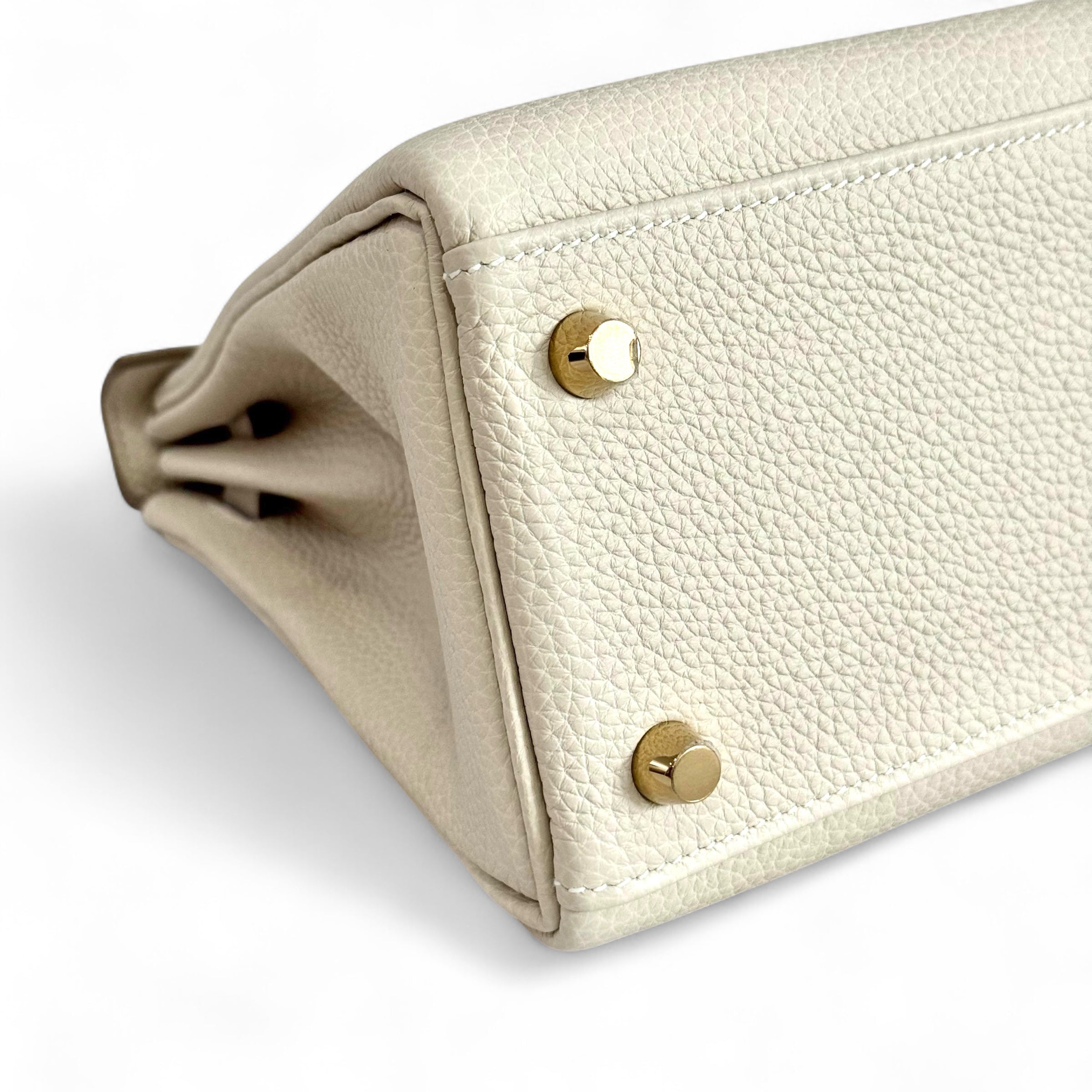 Hermès - Sac Kelly II 25 Togo retourne Craie