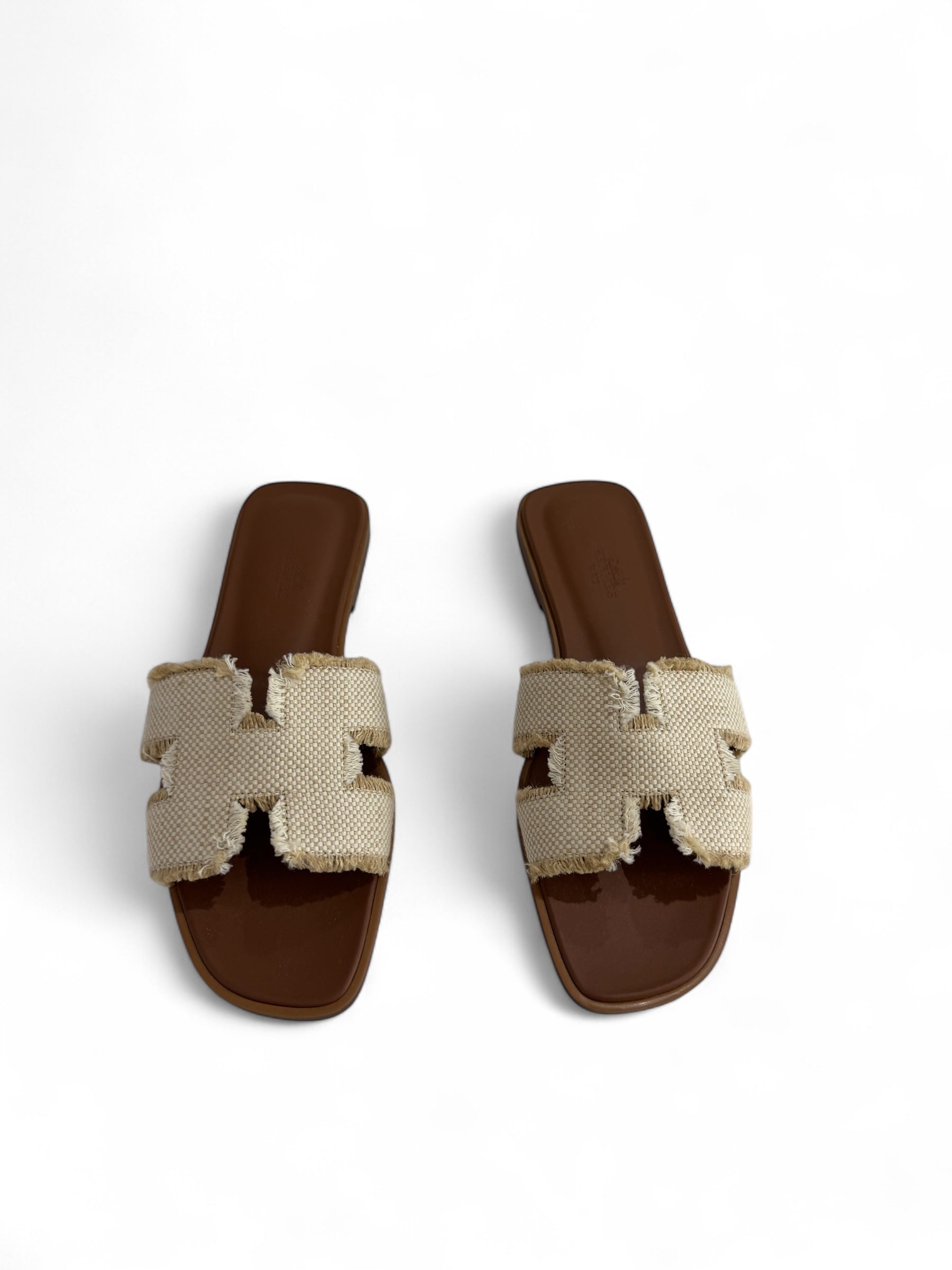 Hermès - Sandales Oran T.38 effrangées